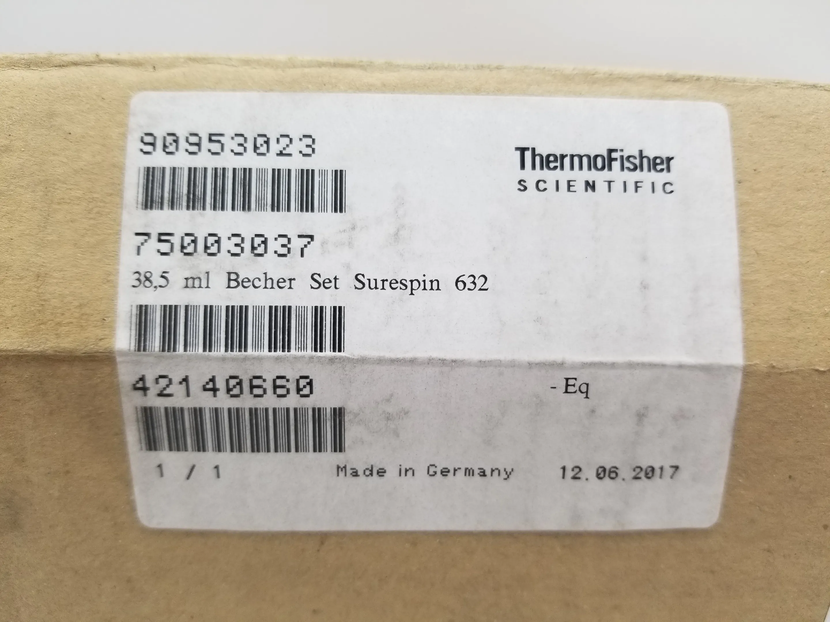 Thermo Fisher Scientific Centrifuge Tube Bucket Set 38.5ml Set of 6 Cat. No. 75003037