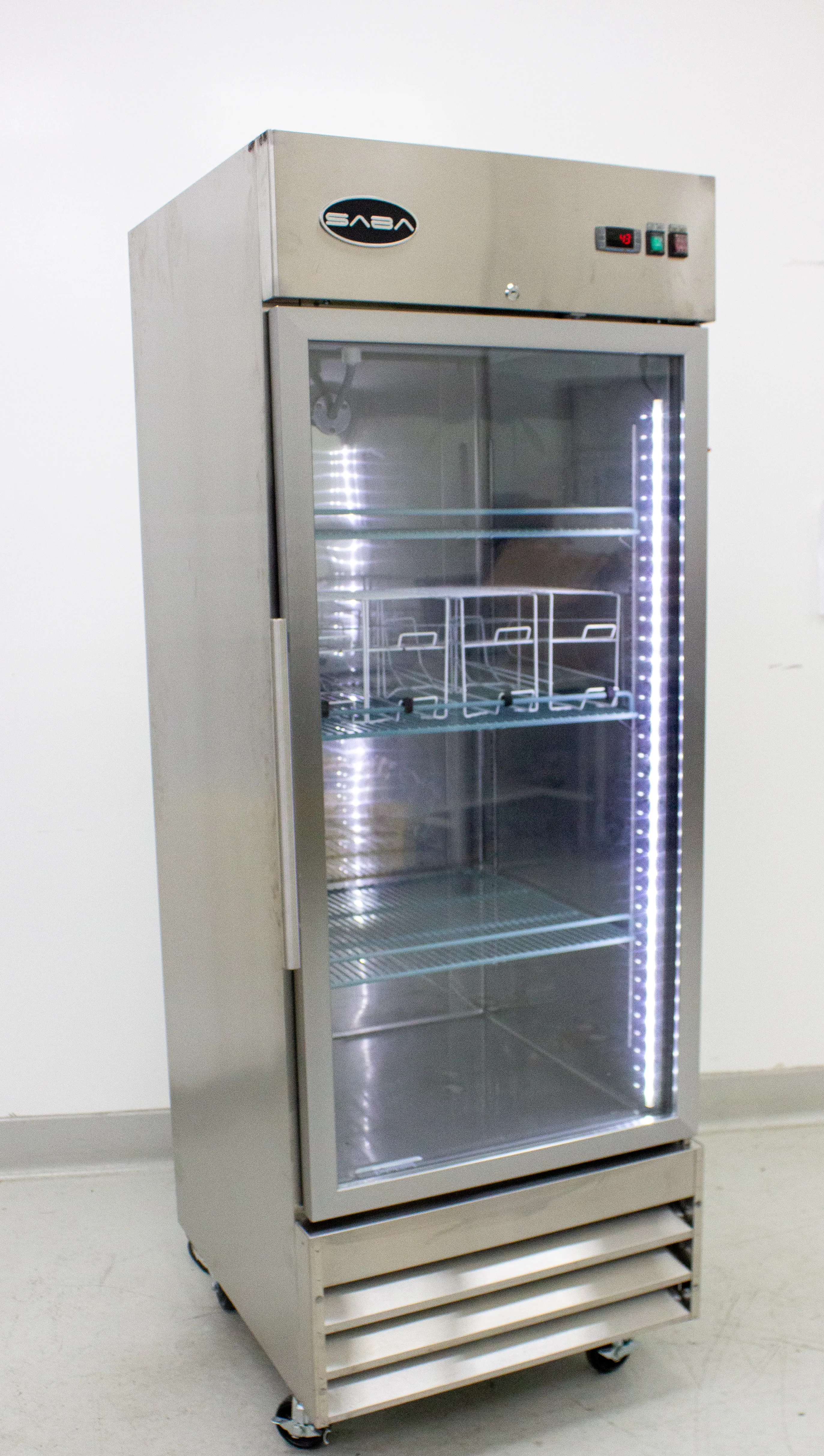 SABA S-23RG Reach-In Swing Glass Door Refrigerator P/N 9117110027