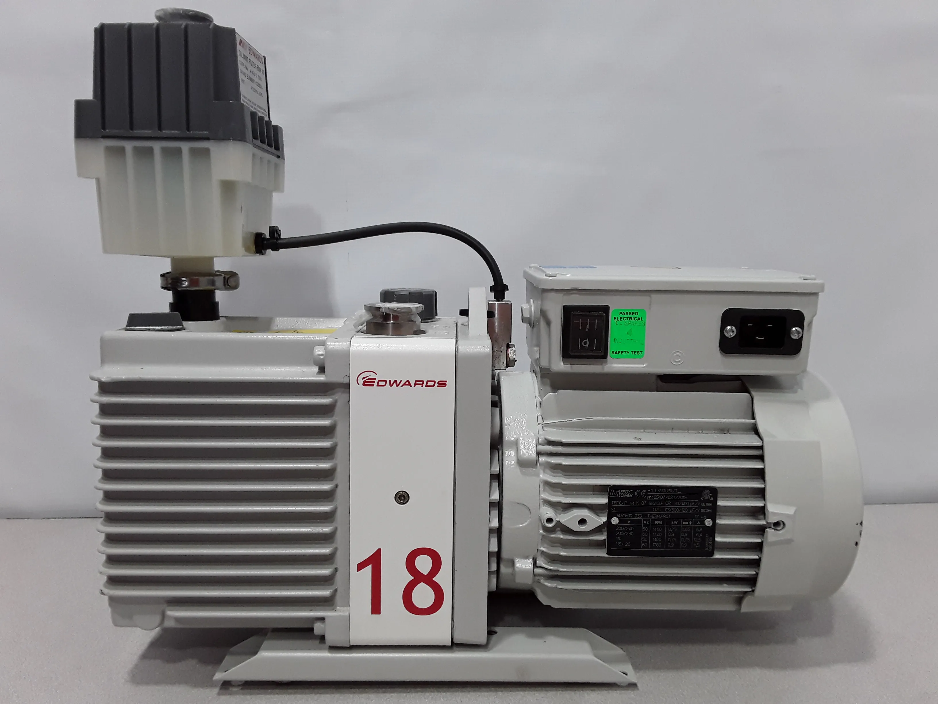 Edwards One Stage Rotary Pump E1M18 115/200-230V, 1-ph, 50/60Hz - Used Vacuum Pump - REUZEit West Coast US - R