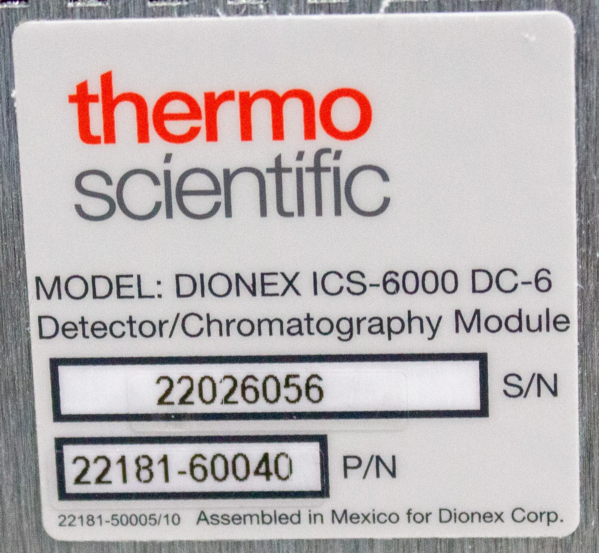 Thermo Dionex ICS-6000 DC-6 Detector/Chromatography Module 22181-60040