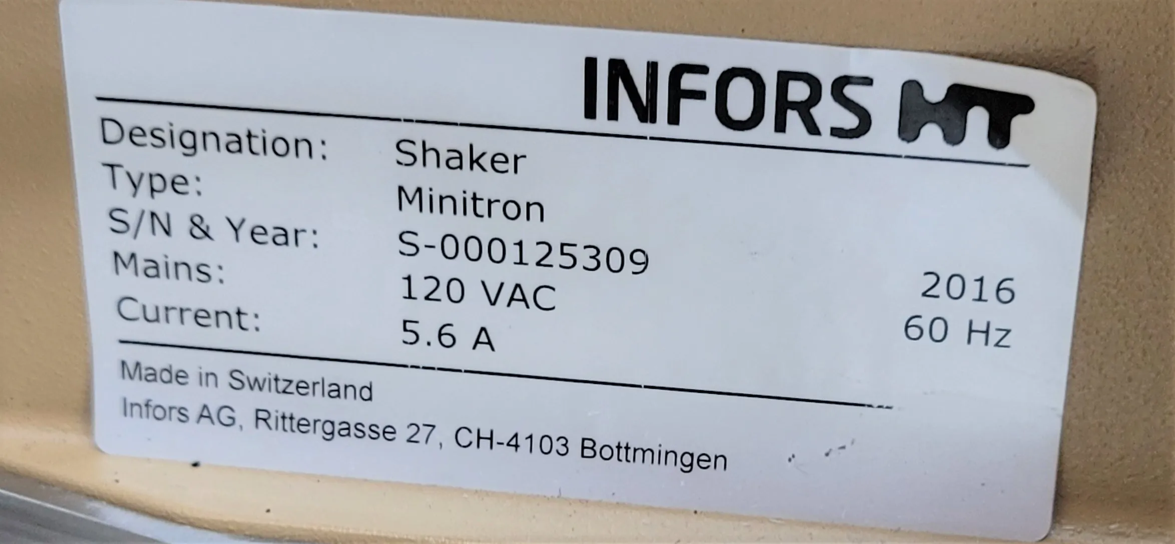 Infors HT Minitron Humidity Incubator Shaker 2016 Class 1 Used 30-Day Warranty