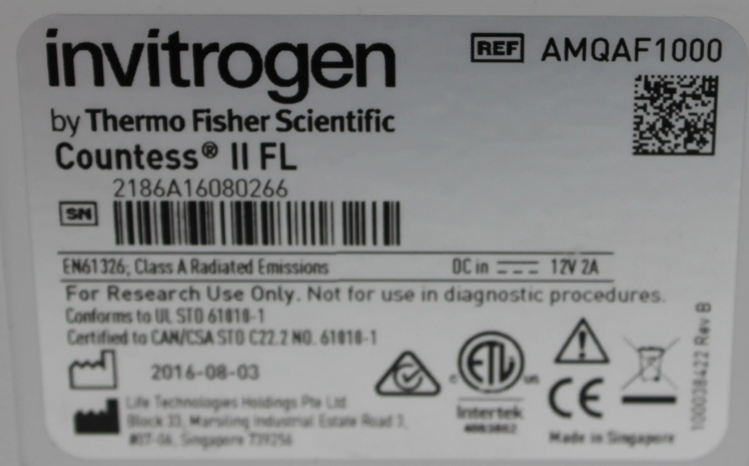 Invitrogen AMQAF1000 Countess II FL Automated Cell Counter