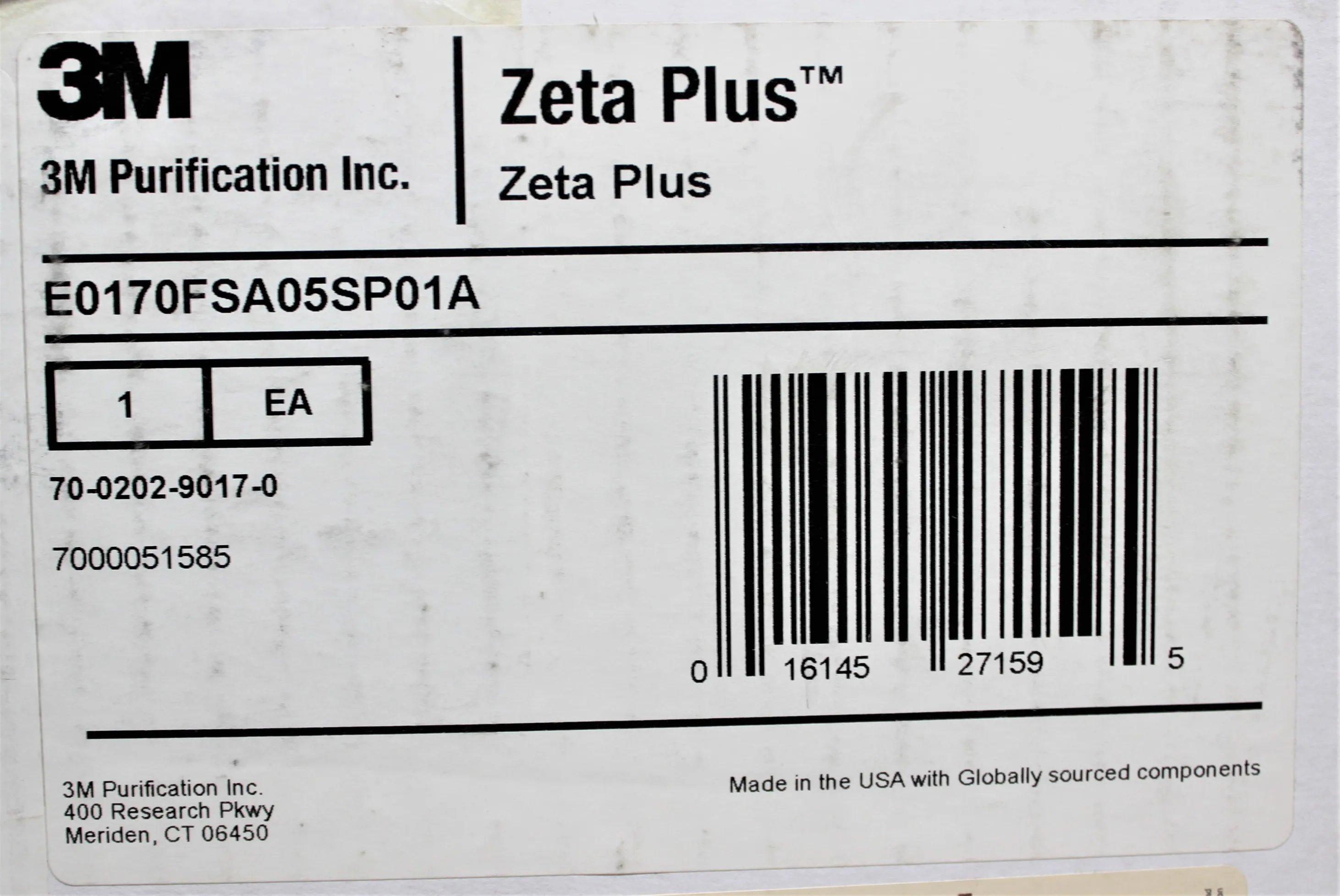 3M Zeta Plus EXT SP Scale-Up 170cm Capsule Filter E0170FSA05SP01A