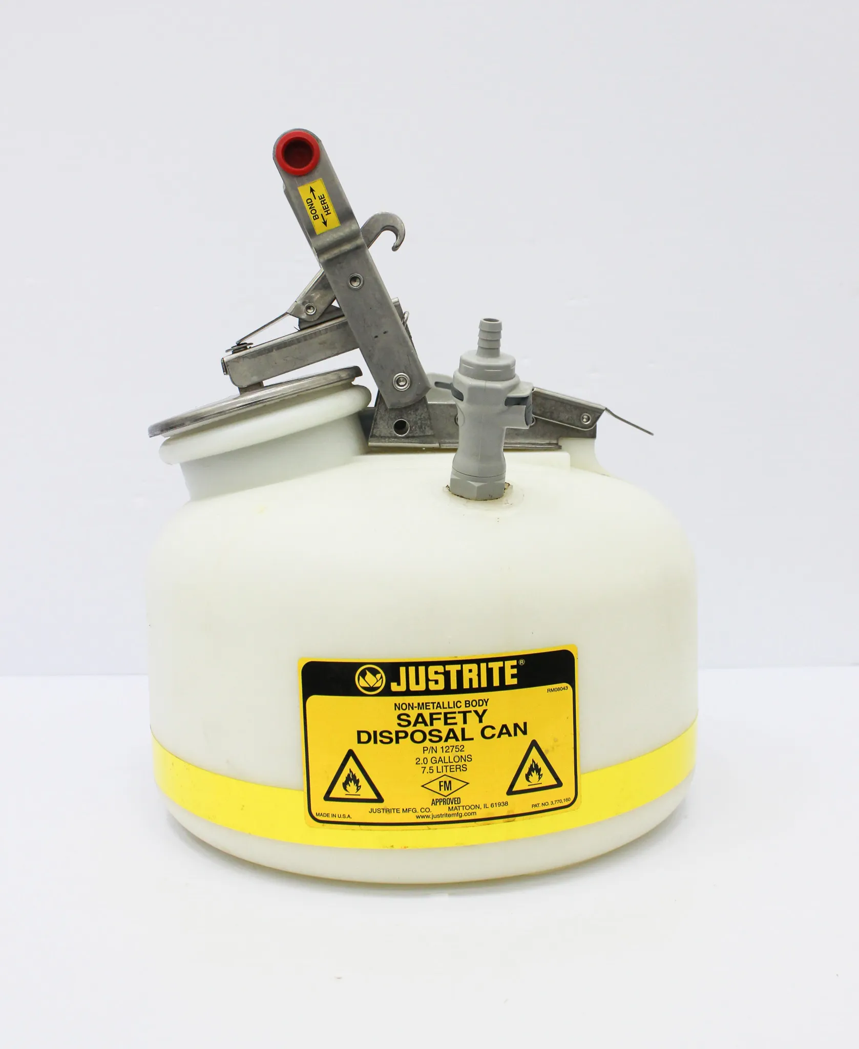 Justrite Safety Disposal Can 2.0 Gallons 7.5L P/N: 12752