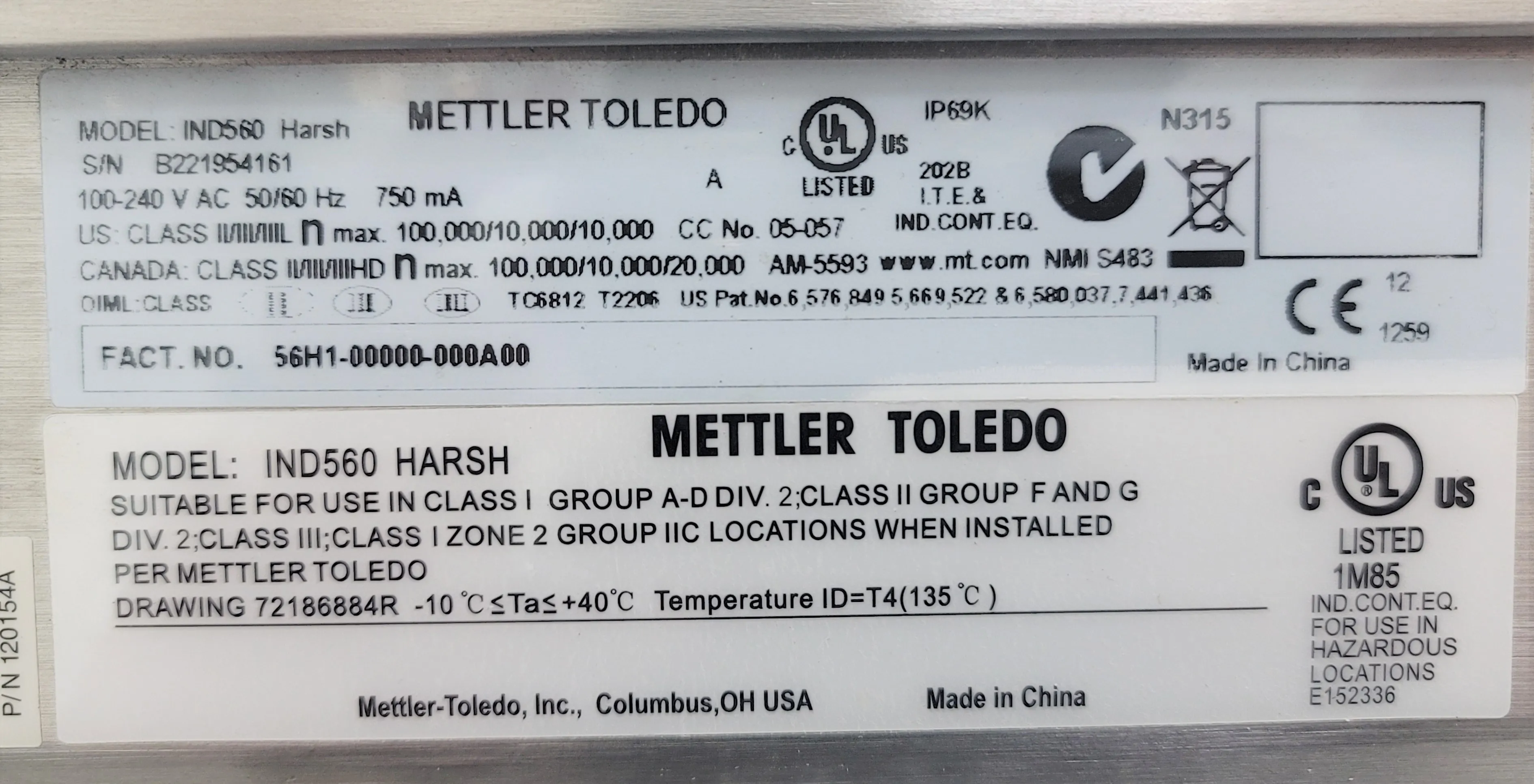 Mettler-Toledo IND560 Bench Scale / Floor Scale