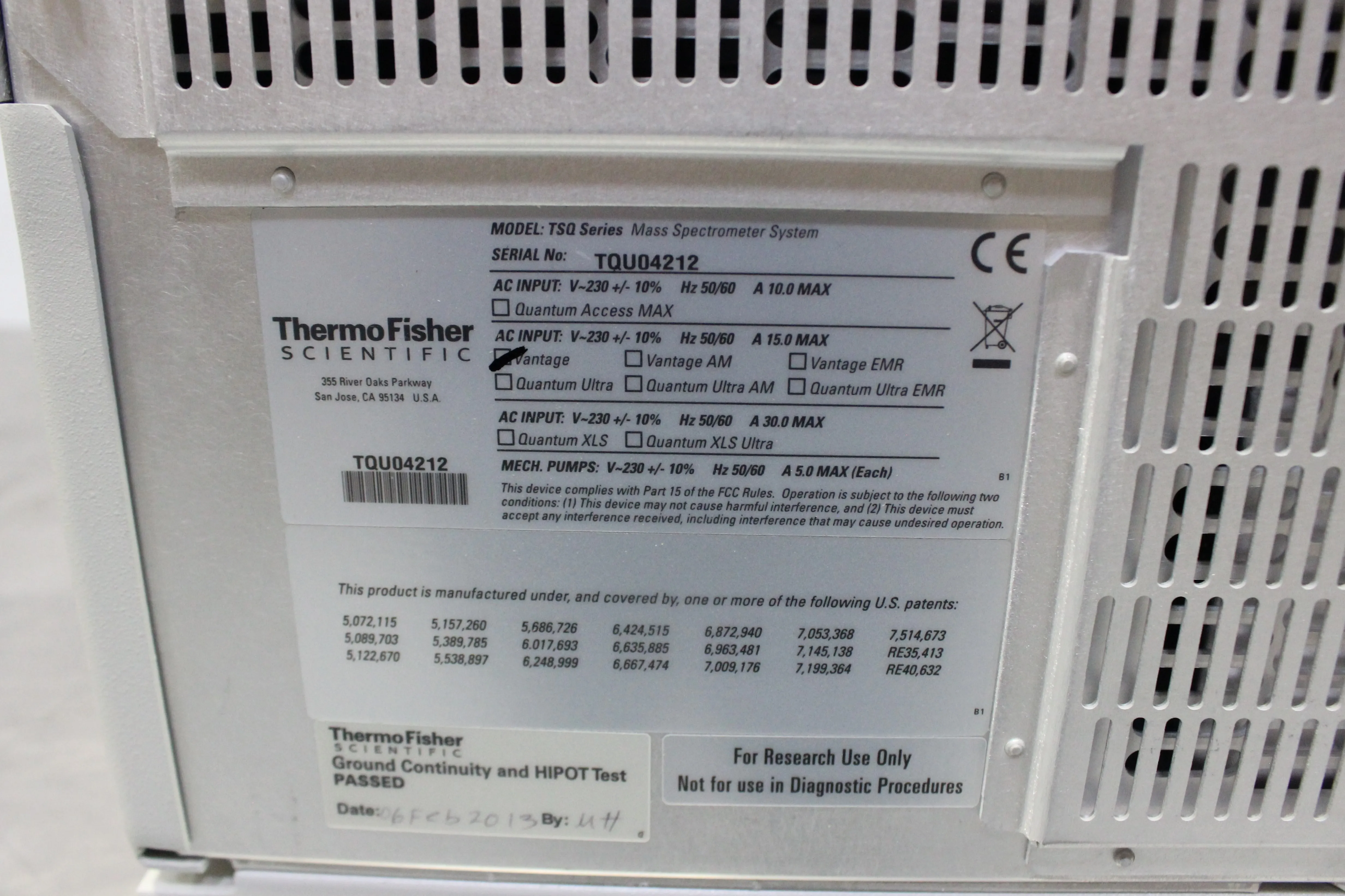 Thermo Scientific TSQ Vantage Triple Quadrupole Mass Spectrometer