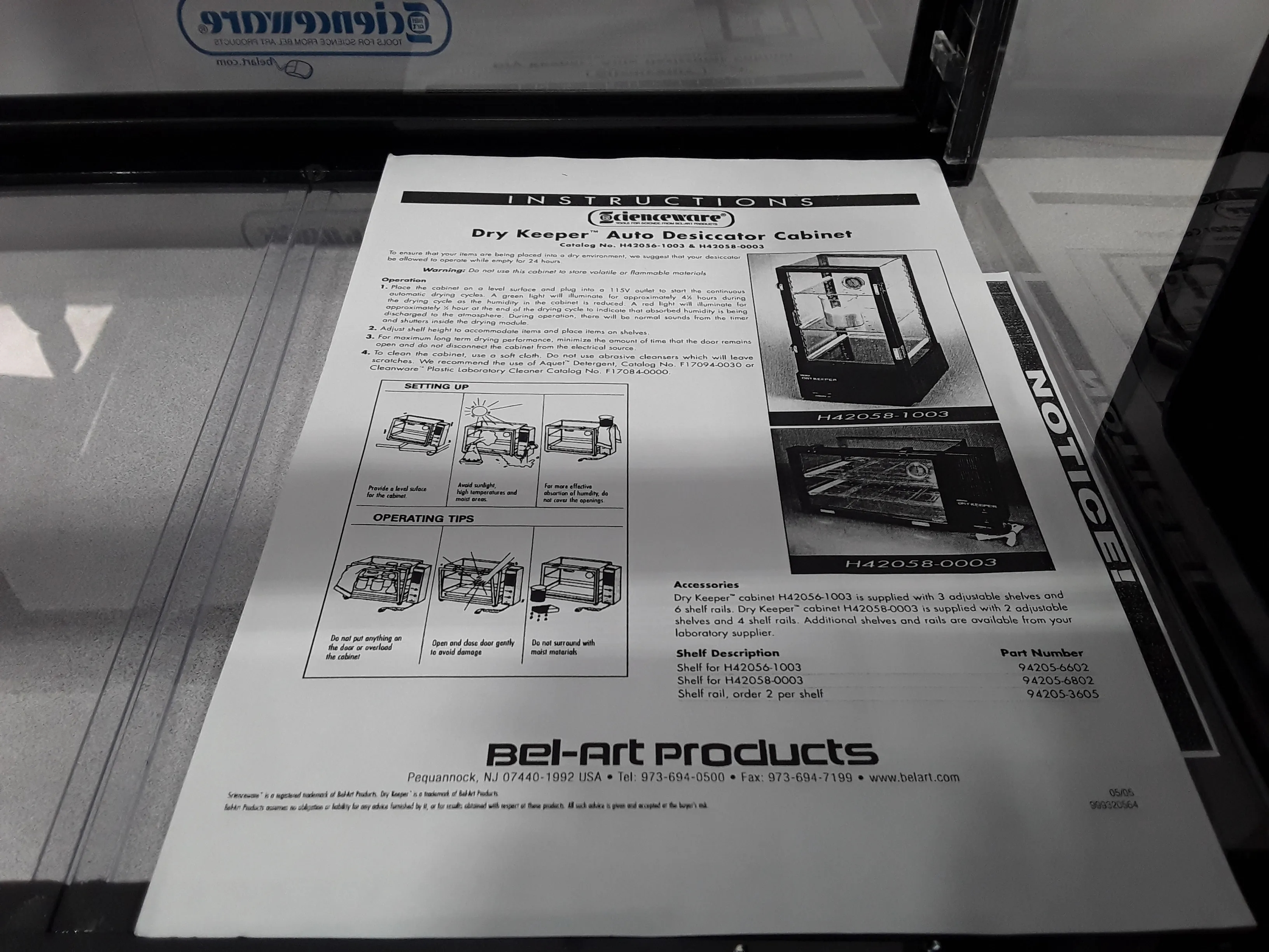 Sanplatec Corp Dry Keeper Auto Desiccator Horizontal Cabinet Cat No. H42058-0003