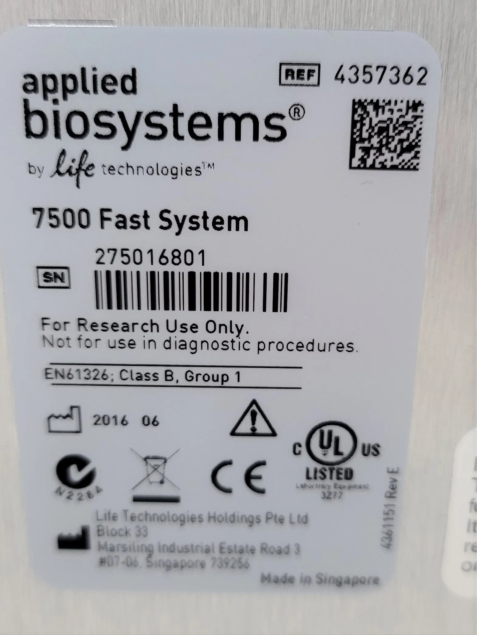 Applied Biosystems 7500 Fast Real-Time PCR System