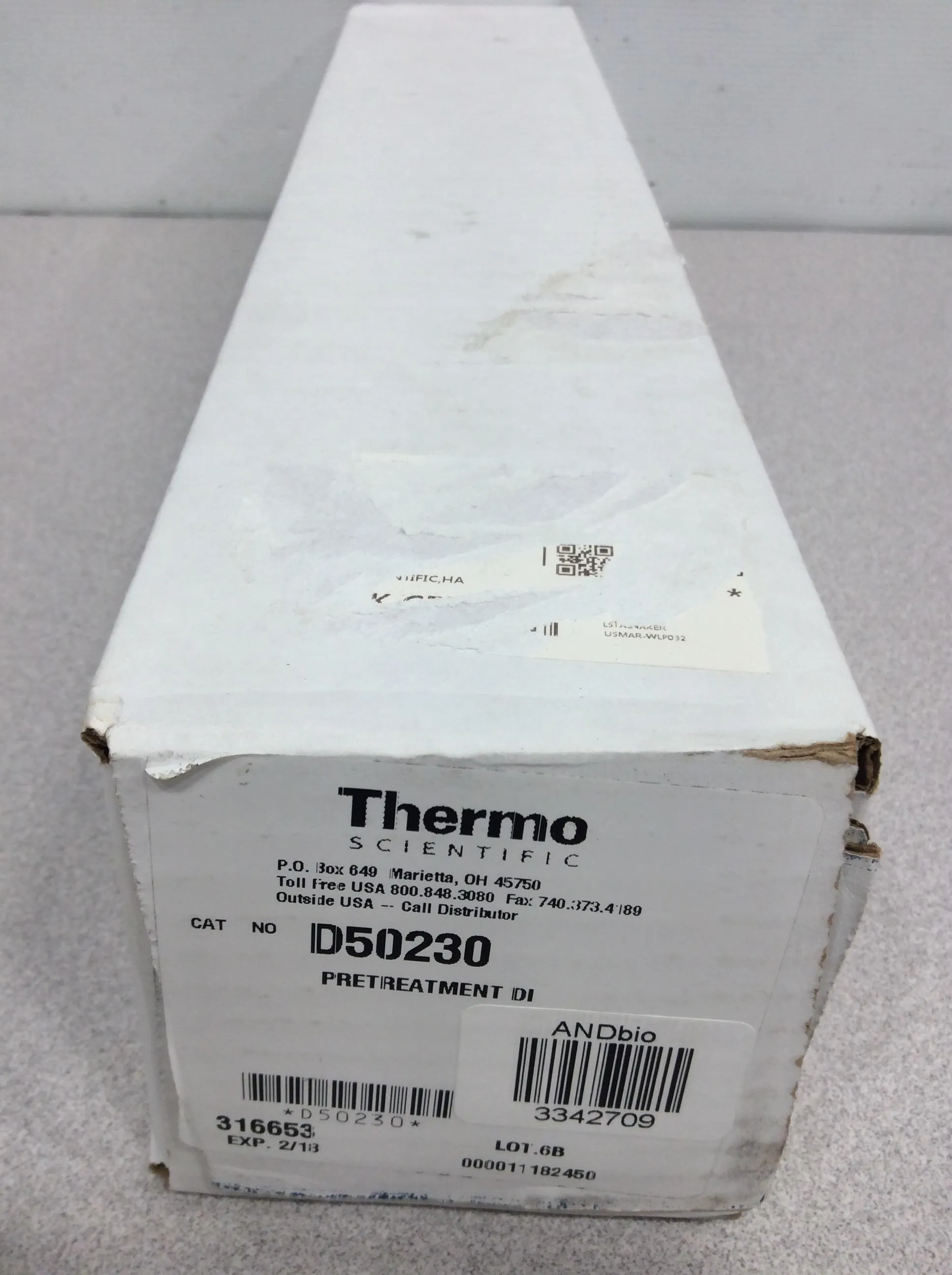 Thermo Fisher Pretreatment DI Water Purification System D50230 Barnstead Cartridge EZ Feed New 2/18