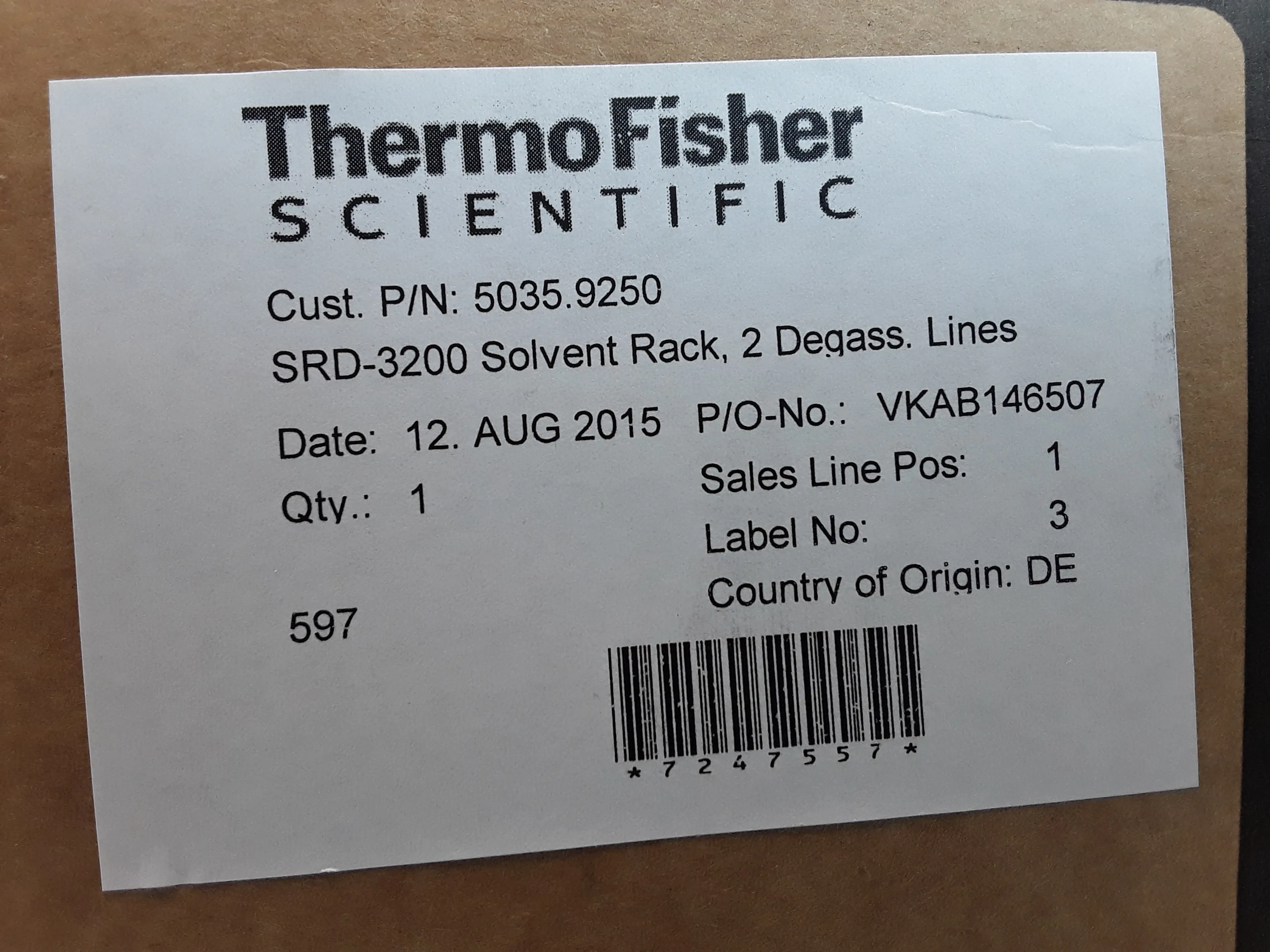 Thermo Fisher SRD-3200 Solvent Degasser HPLC / FPLC / GC / CE