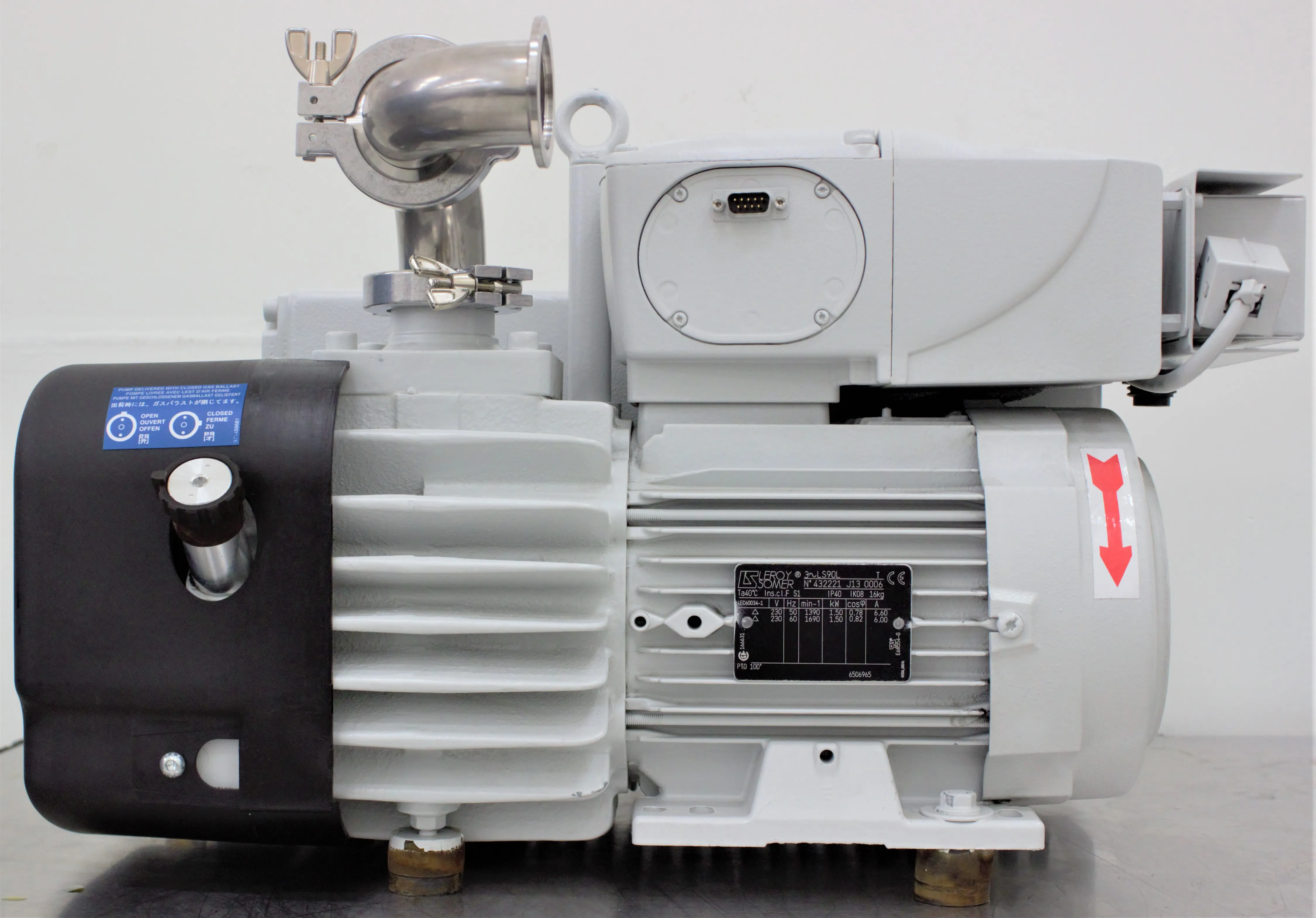 Sogevac SV40-65 BI FC Single-stage, oil-sealed rotary vane pump - Used Vacuum Pump from France - 30-Day Warranty