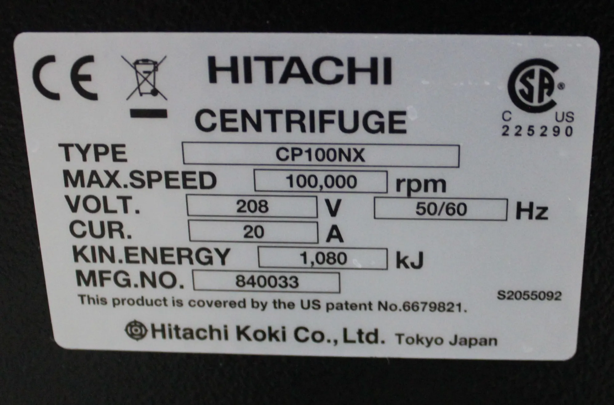 Hitachi CP100NX Ultracentrifuge with 30-Day Warranty