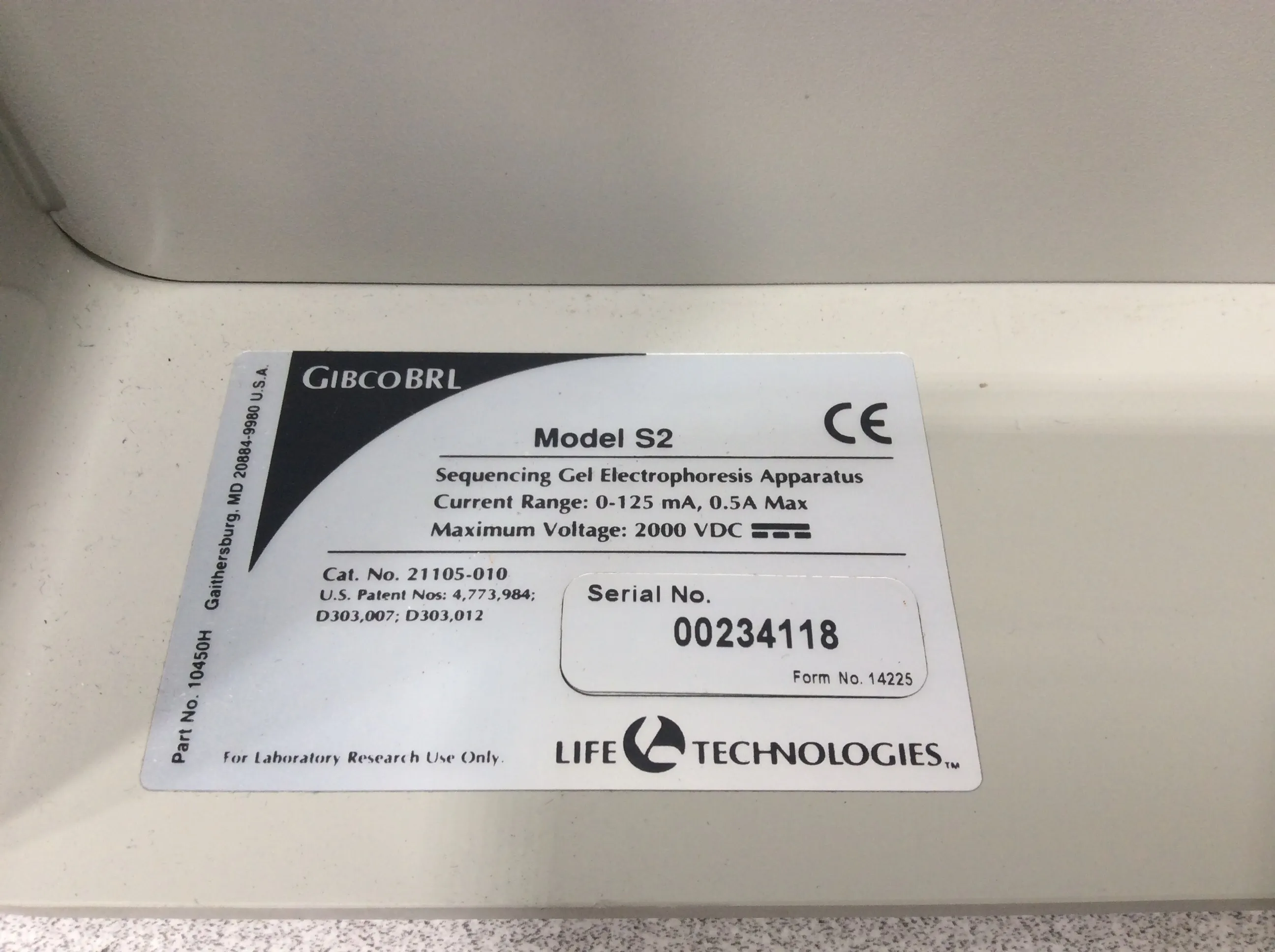 Life Technologies S2 Sequencing Gel Electrophoresis System