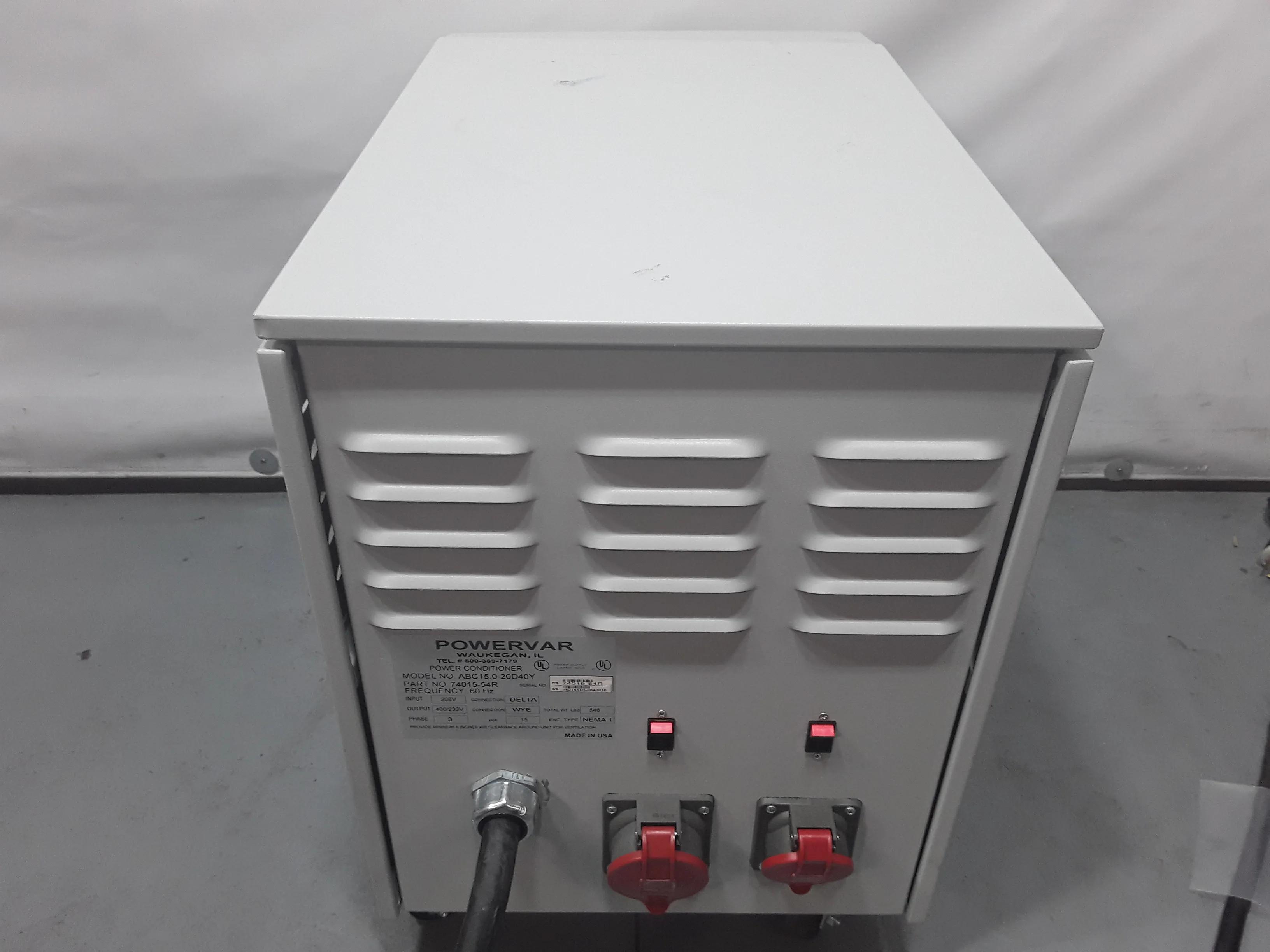 Used AMETEK Powervar Global Power Interface 2000 Power Conditioners - ABC15.0-20D40Y P/N: 74015-51R