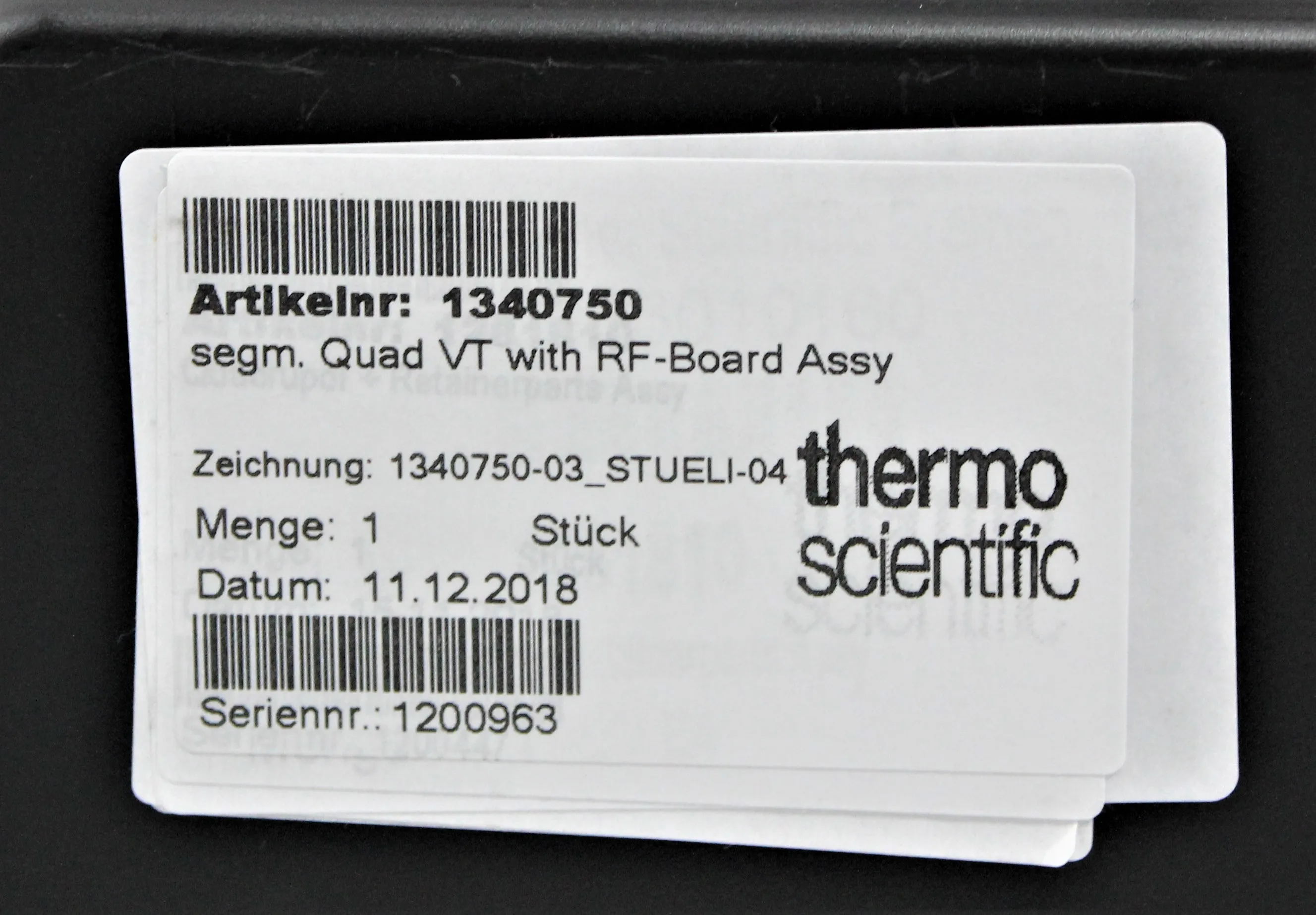 Thermo Scientific Segm Quad VT with RF-Board Assy 2141740