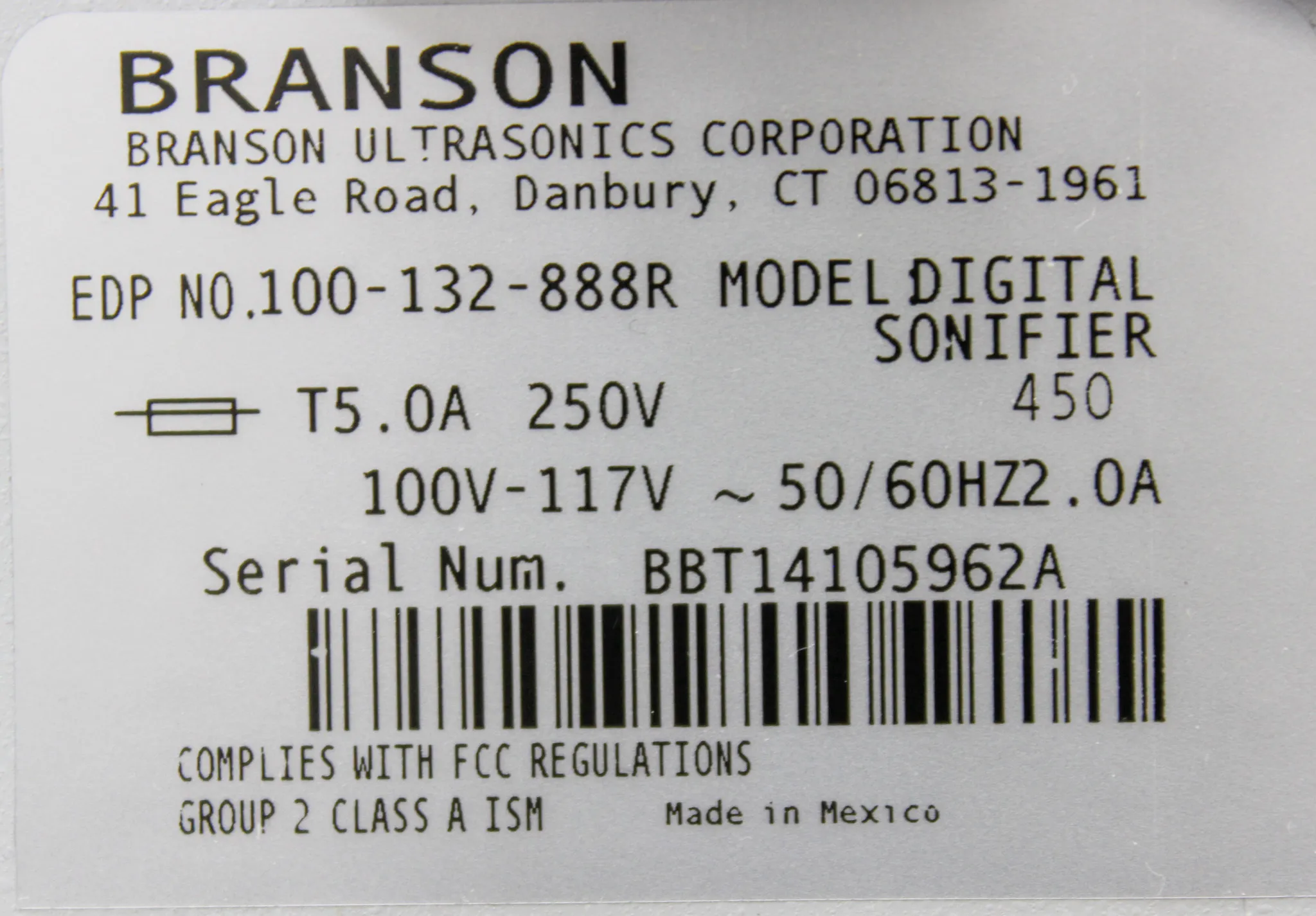 Branson 450 Digital Sonifier with Probe