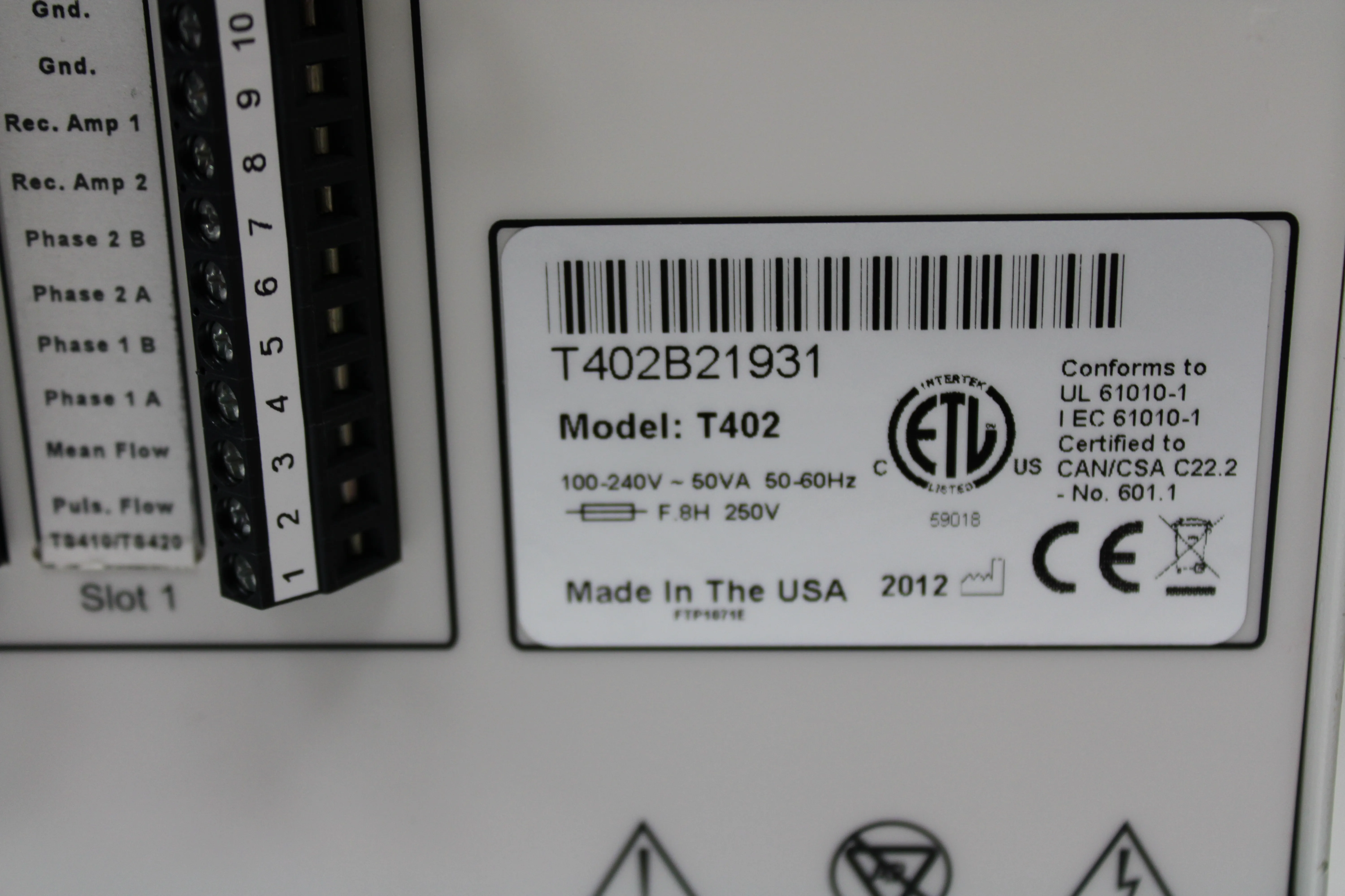 Transonic Systems TS410 Flowmeter Module T402 Research Console Lab Bench Equipment