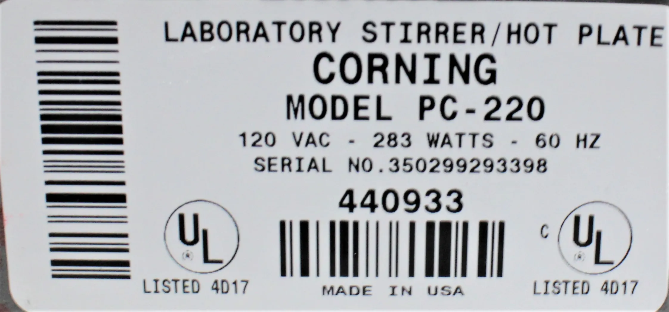 Corning PC-220 Heated Stir Plate