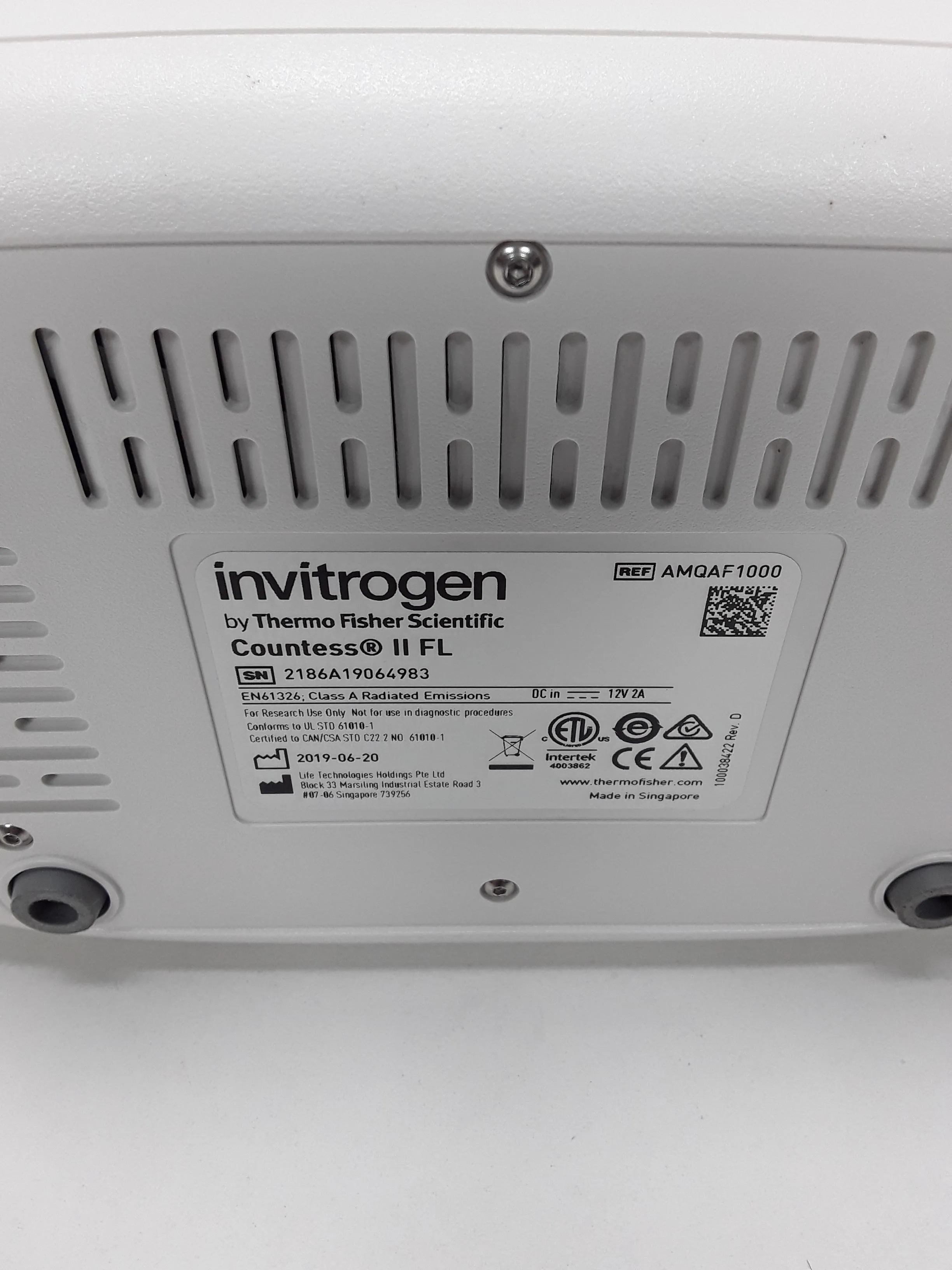 Used Invitrogen Countess II FL AMQAF1000 Cell Counter Laboratory Equipment