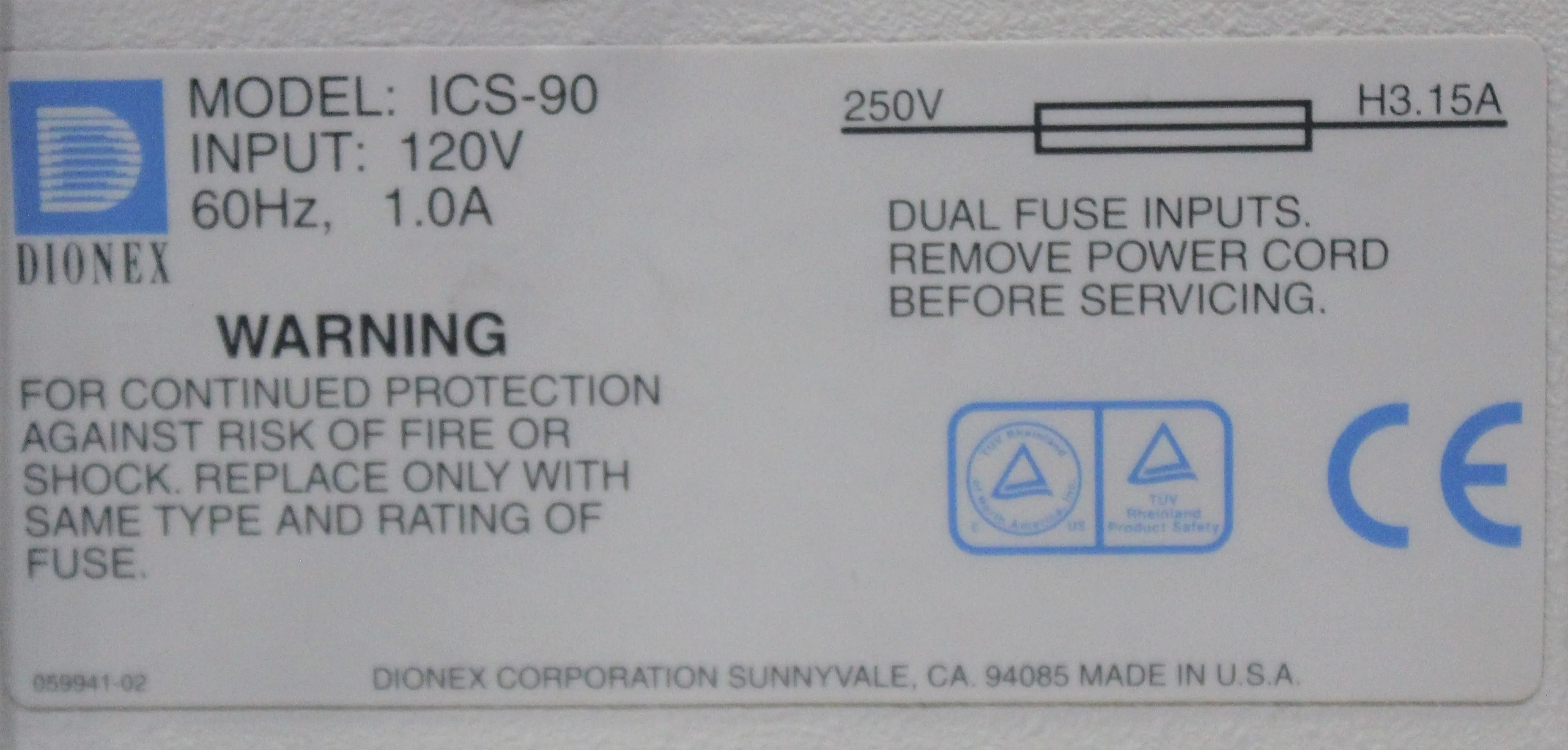 Dionex ICS-90 Ion Chromatography System