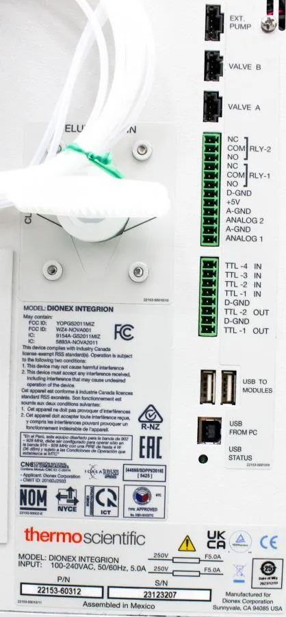 Thermo scientific Dionex Integrion PN: 22153-60312