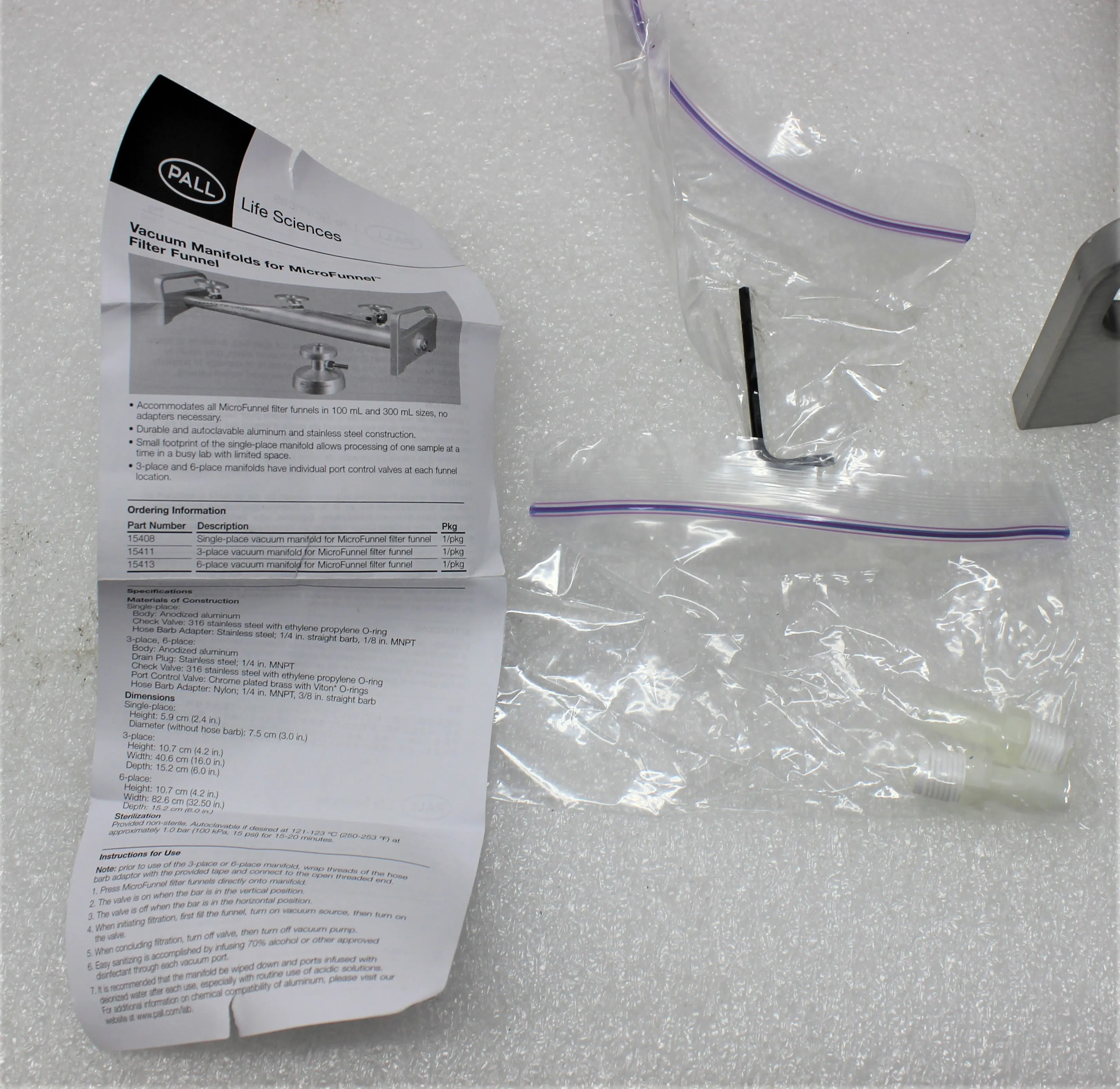 Pall 15411 Pump Part for Laboratory Microbial Analysis