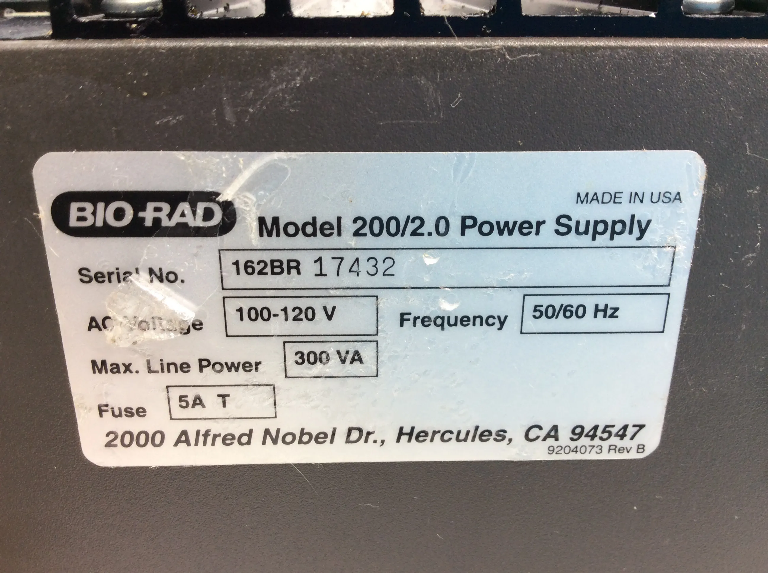 BIO-RAD 200/2.0 Power Supply - Used Laboratory Equipment