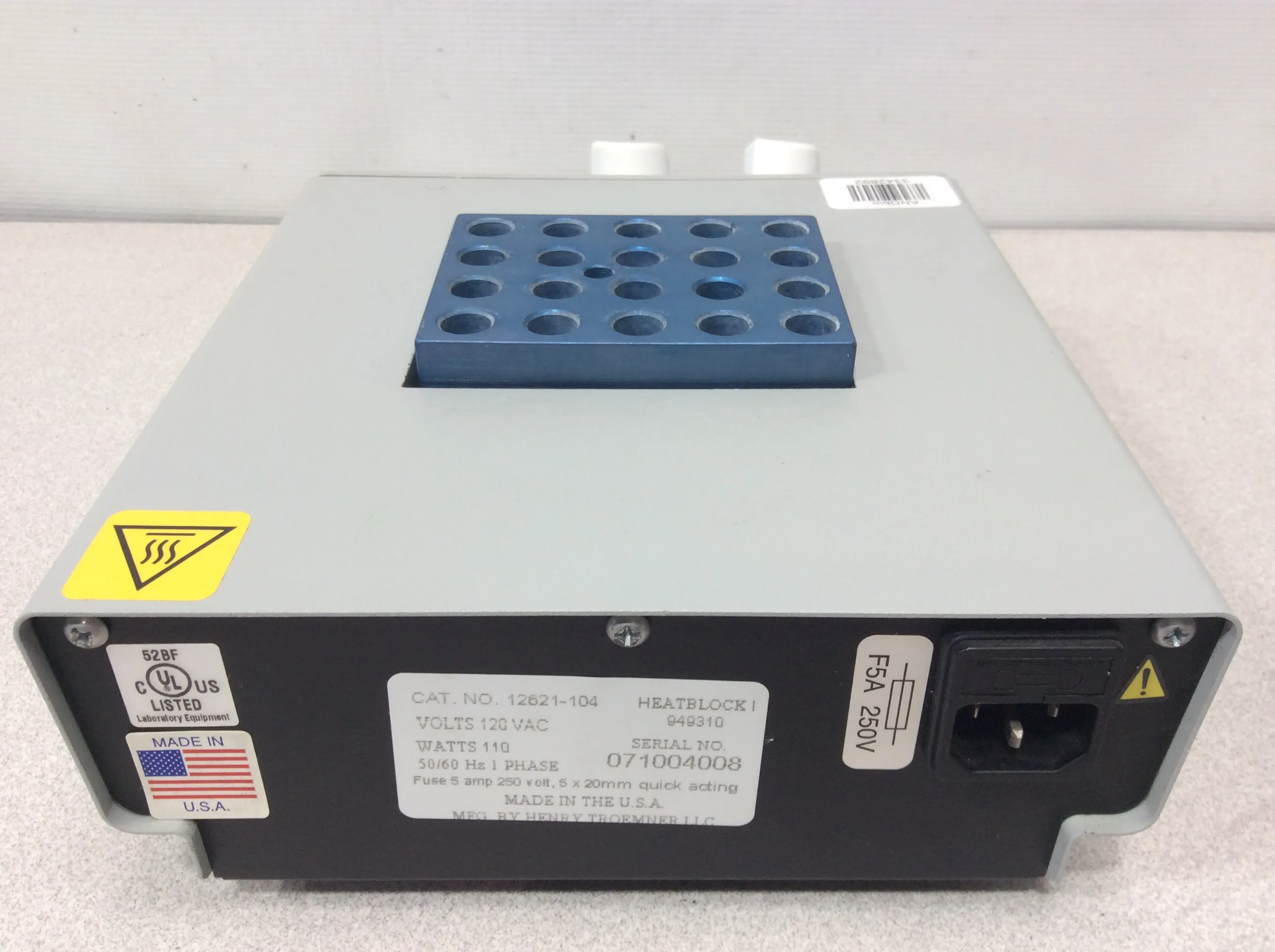 VWR Analog Heatblock Cat. 12621-104 Laboratory Heat block