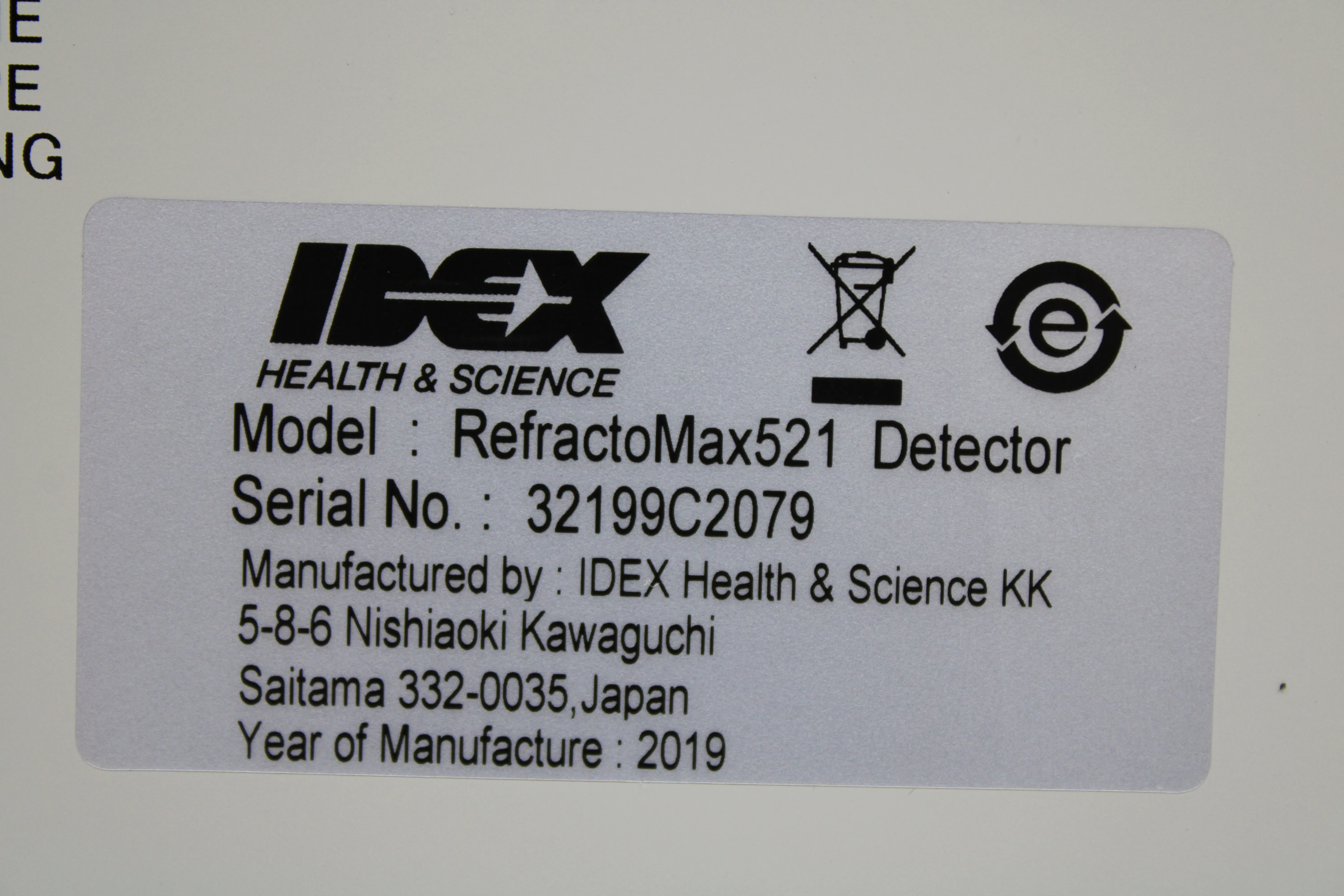 IDEX RefractoMax521 Detector