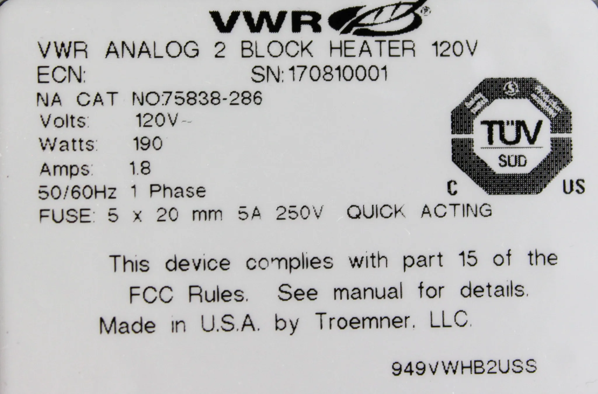 VWR Analog Heatblock