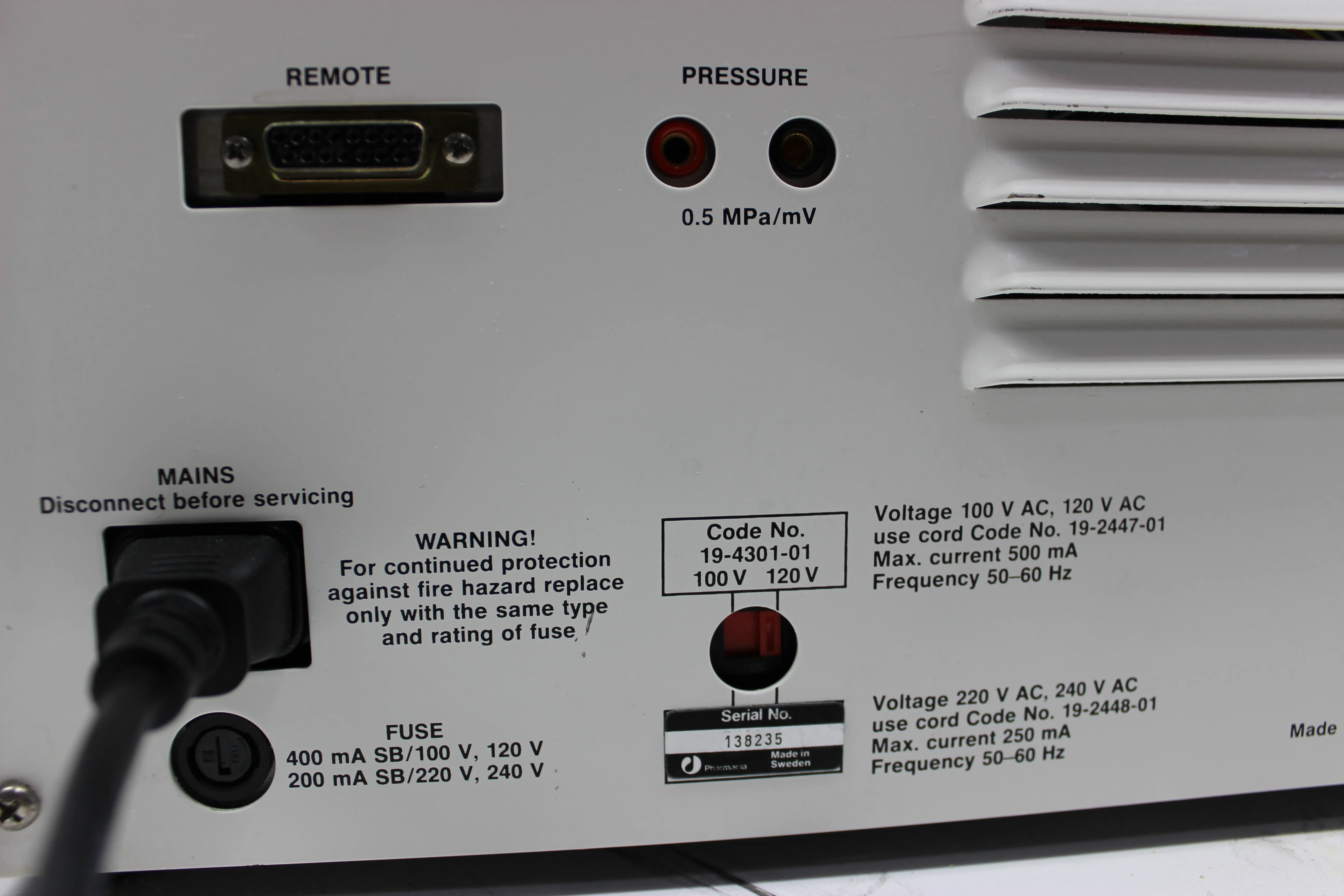 Pharmacia Pump P-500 Laboratory Chemical Pump for Liquid Chromatography