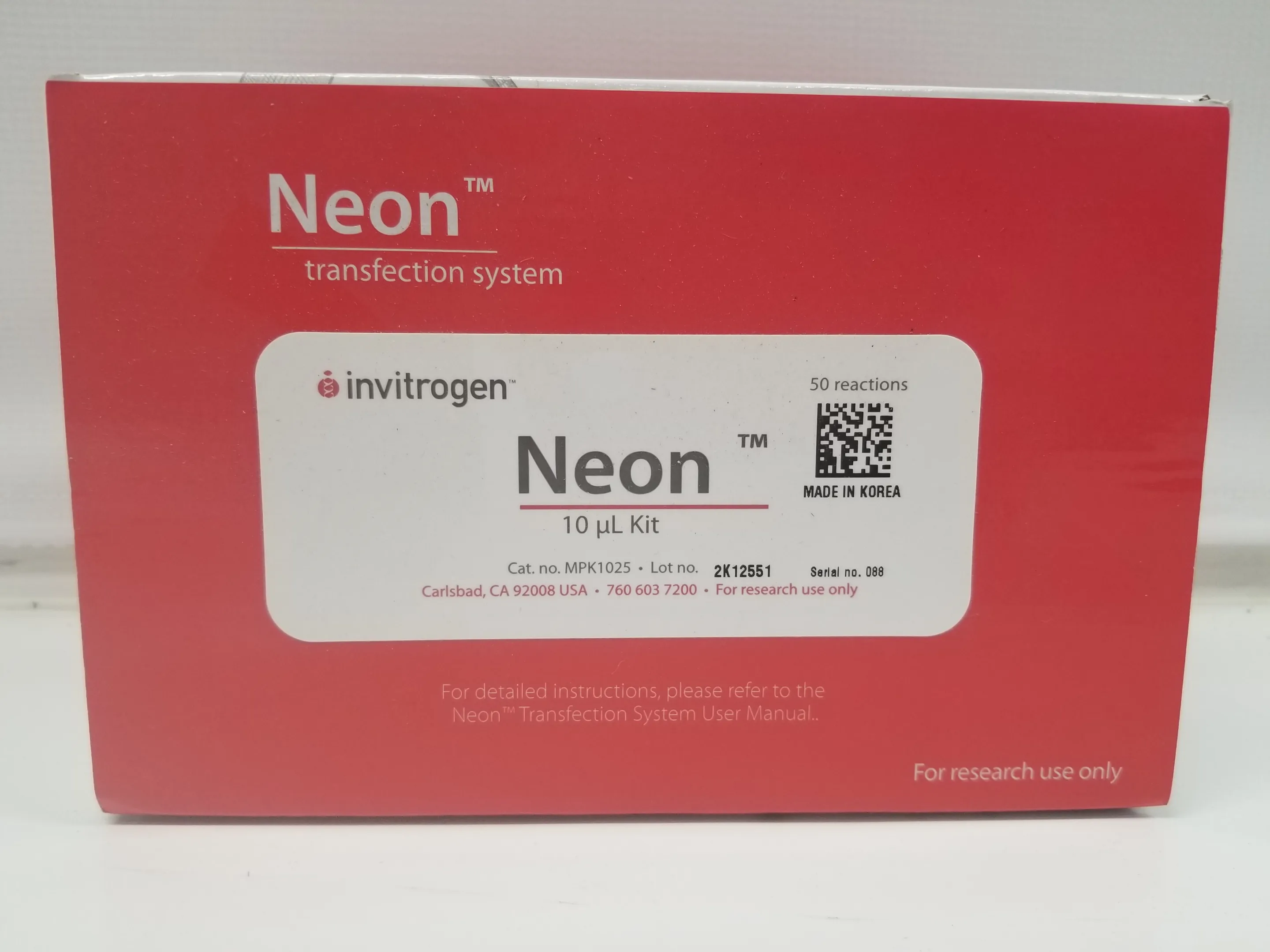 Invitrogen MKP1025 Neon Transfection System 10 L Kit