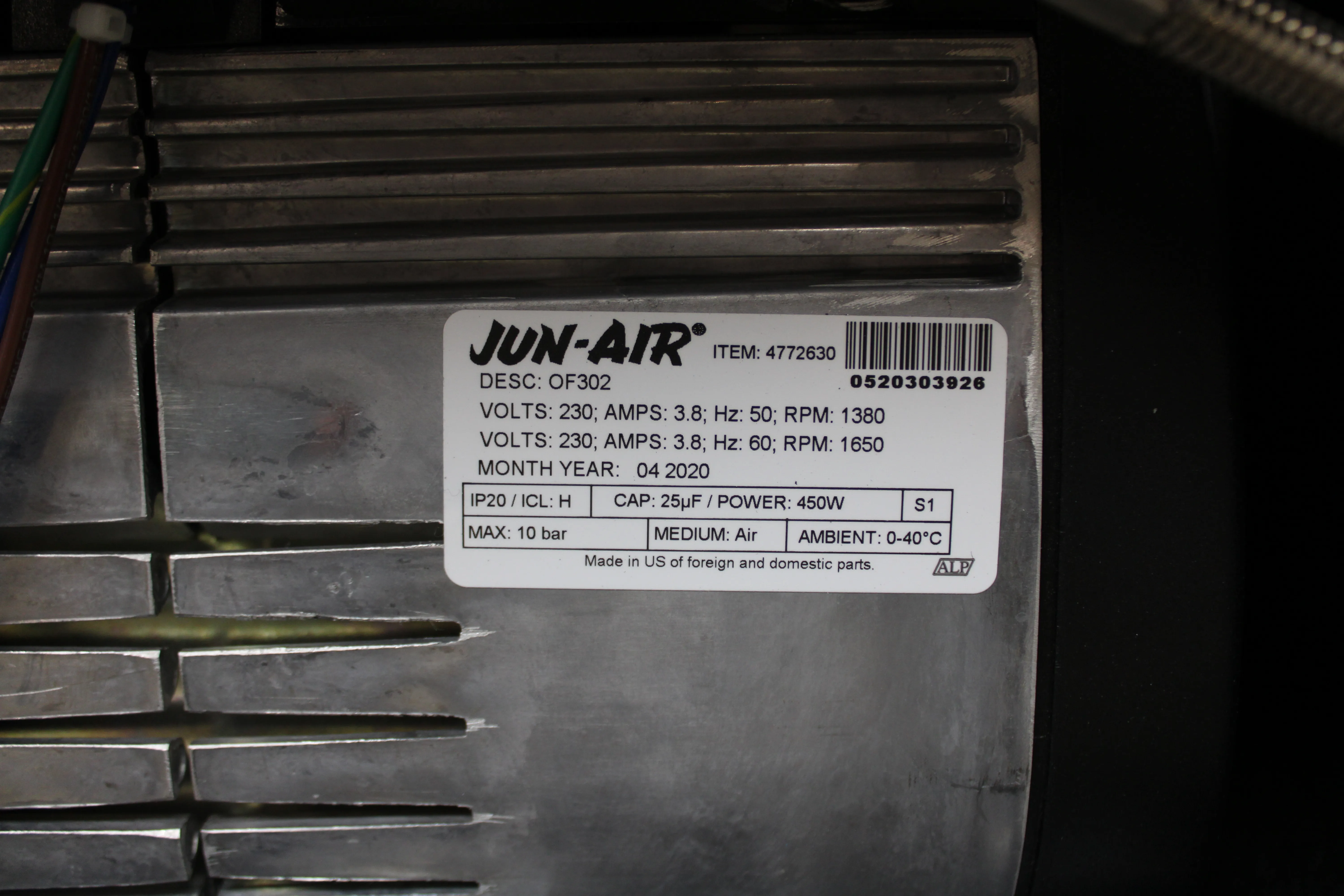 Jun-Air OF302-25M Oil-Free Air Compressor 230V 50Hz/60Hz