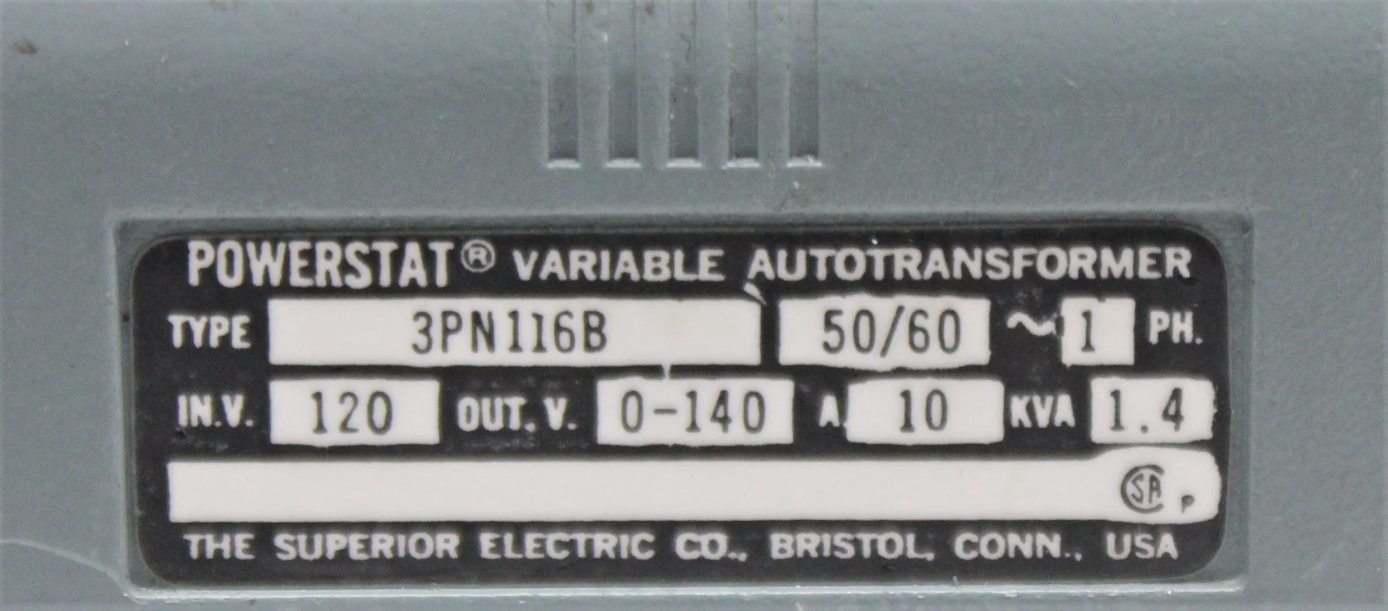 Powerstat 3PN116B Variable Autotransformer