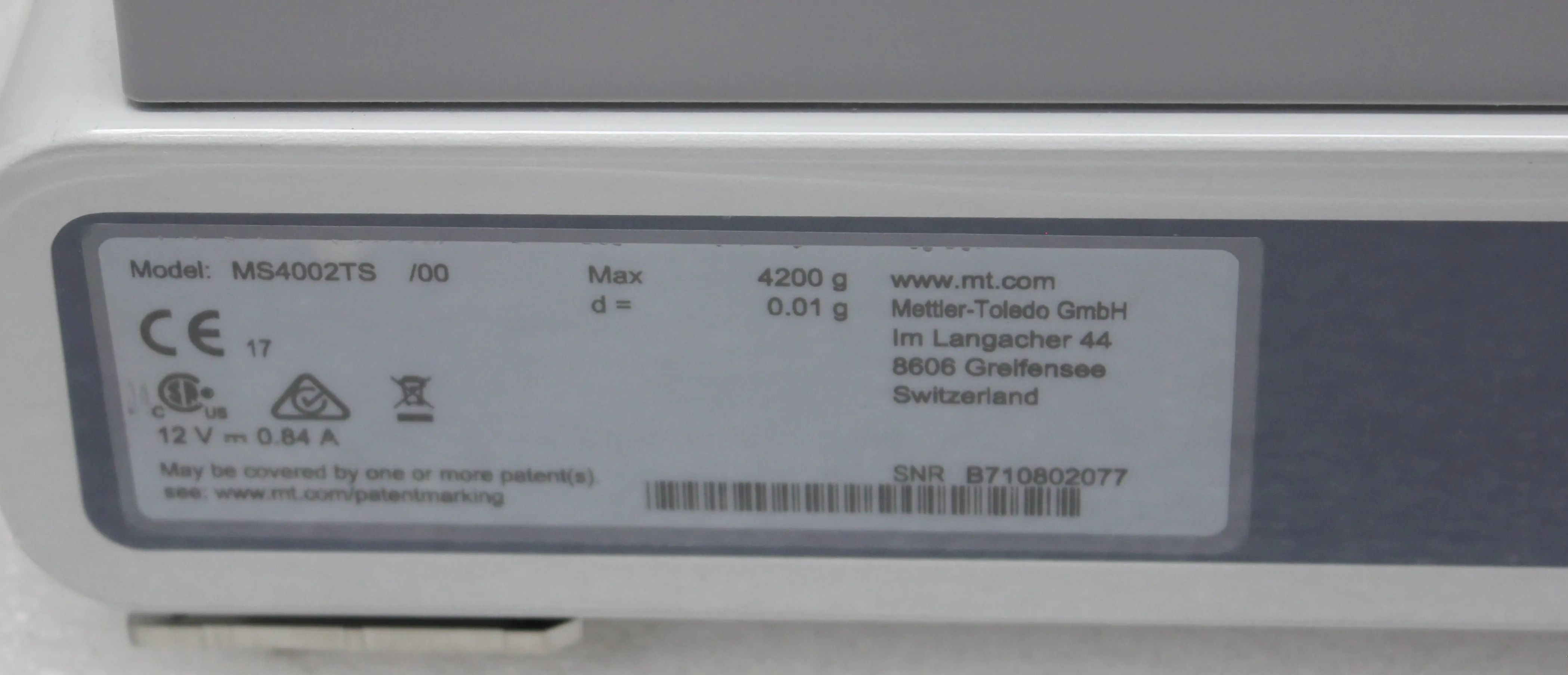 Mettler-Toledo MS4002TS/00 Analytical Balance