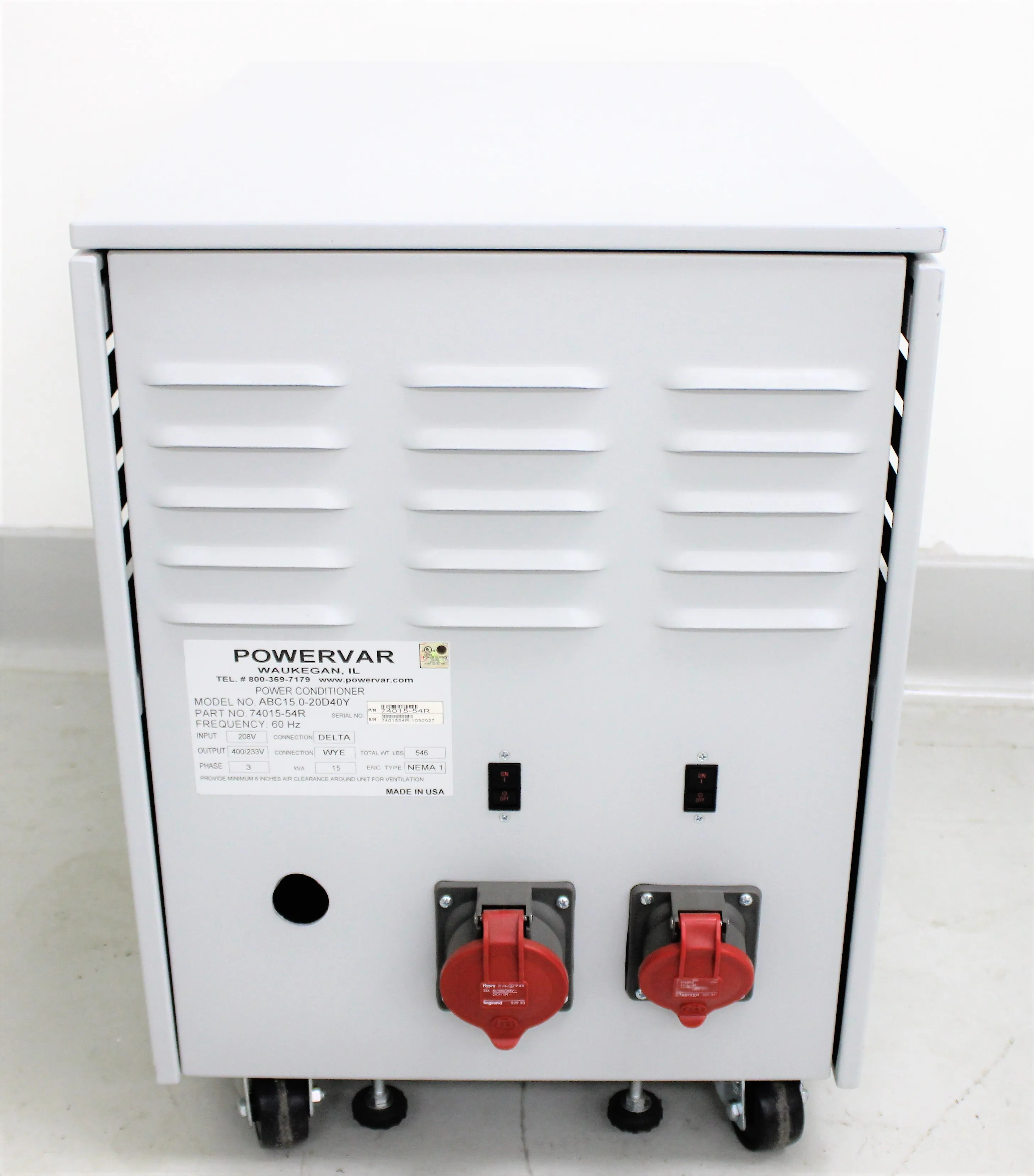 Powervar ABC15.0-20D40Y GPI Series 2000 15 kVA Power Conditioner Transformer