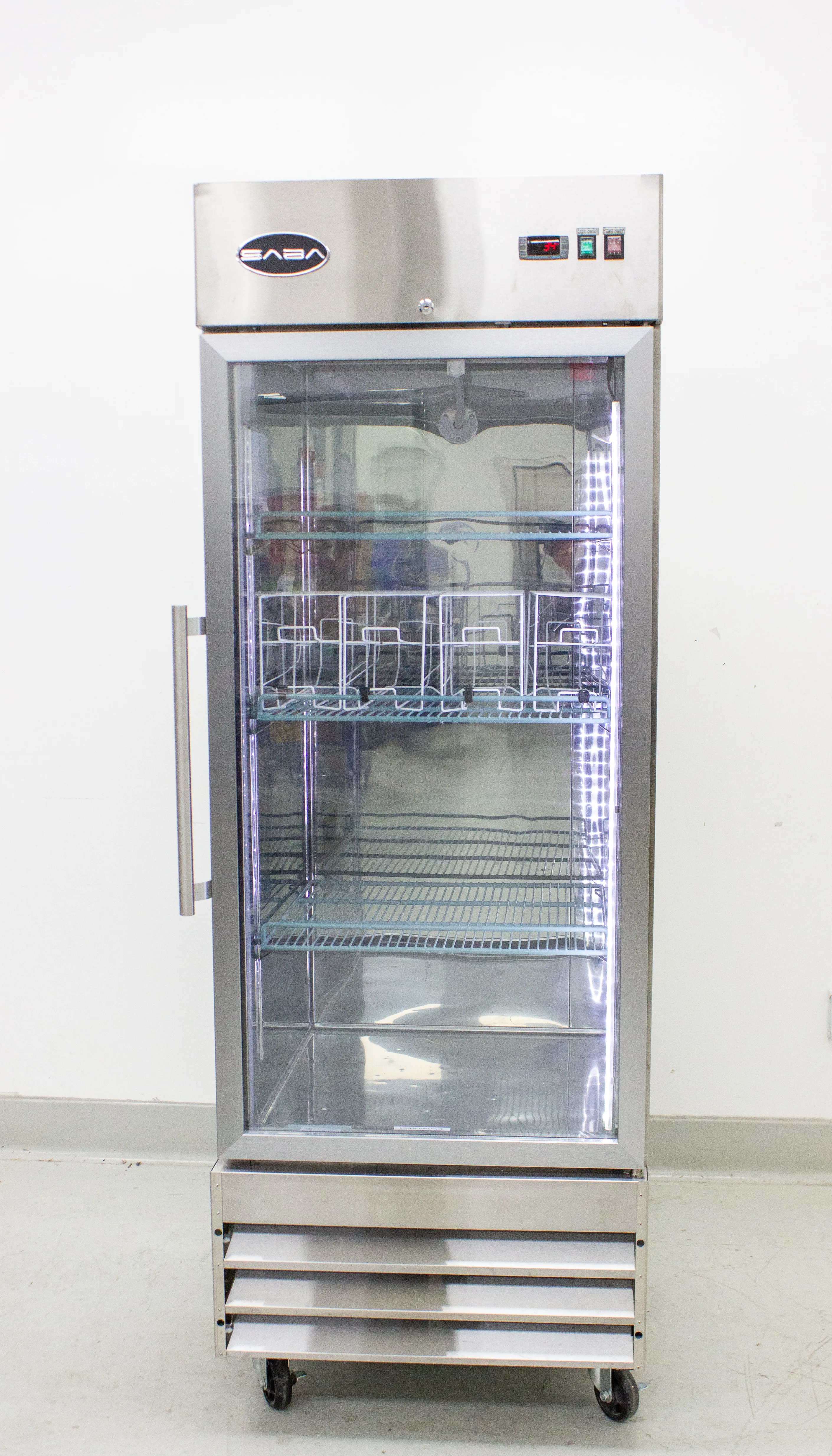 SABA S-23RG Reach-In Swing Glass Door Refrigerator P/N 9117110027