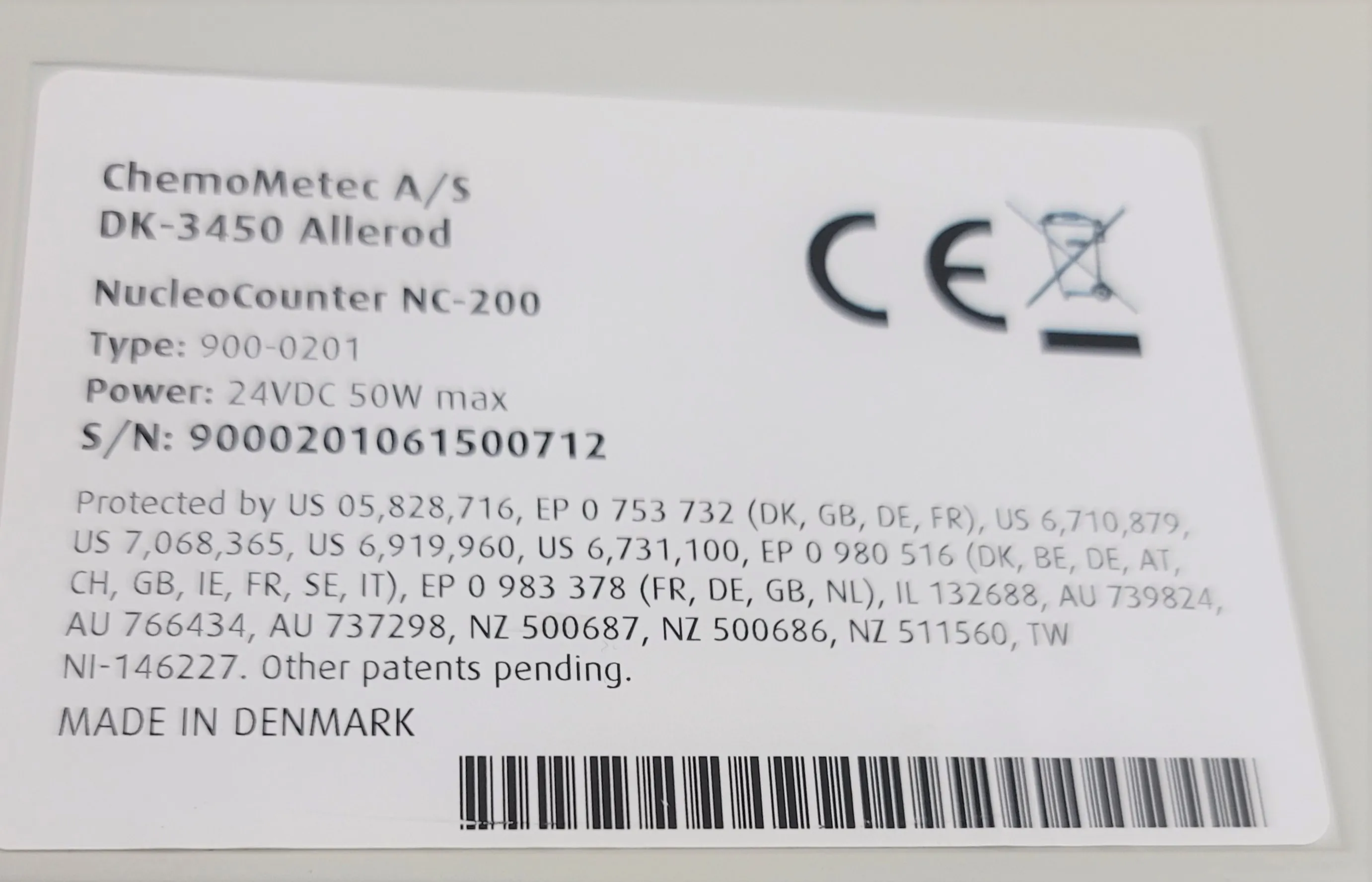 Chemometec NC-200 NucleoCounter Automated Cell Counter