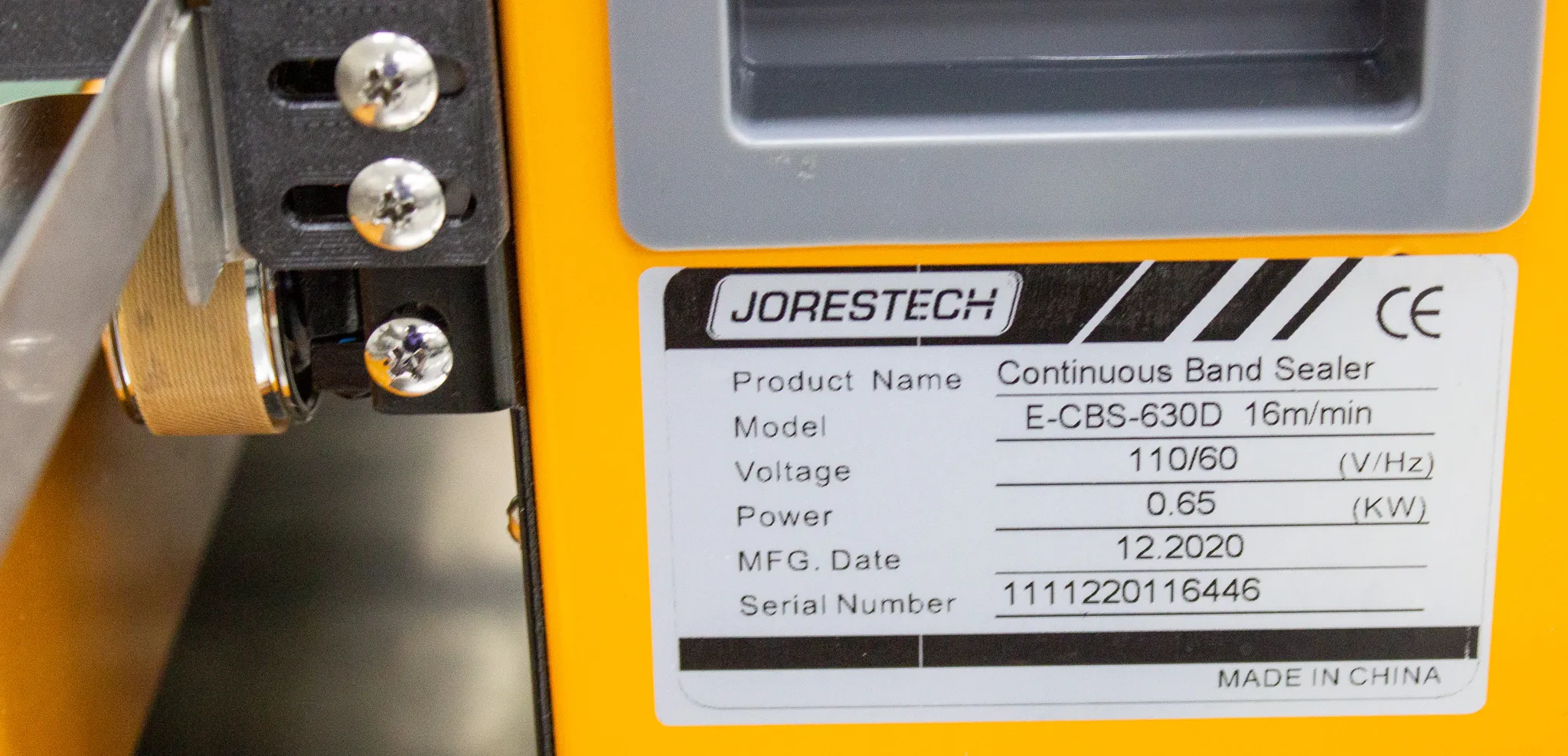 Jorestech Continuous Band Sealer Model E-CBS-630D