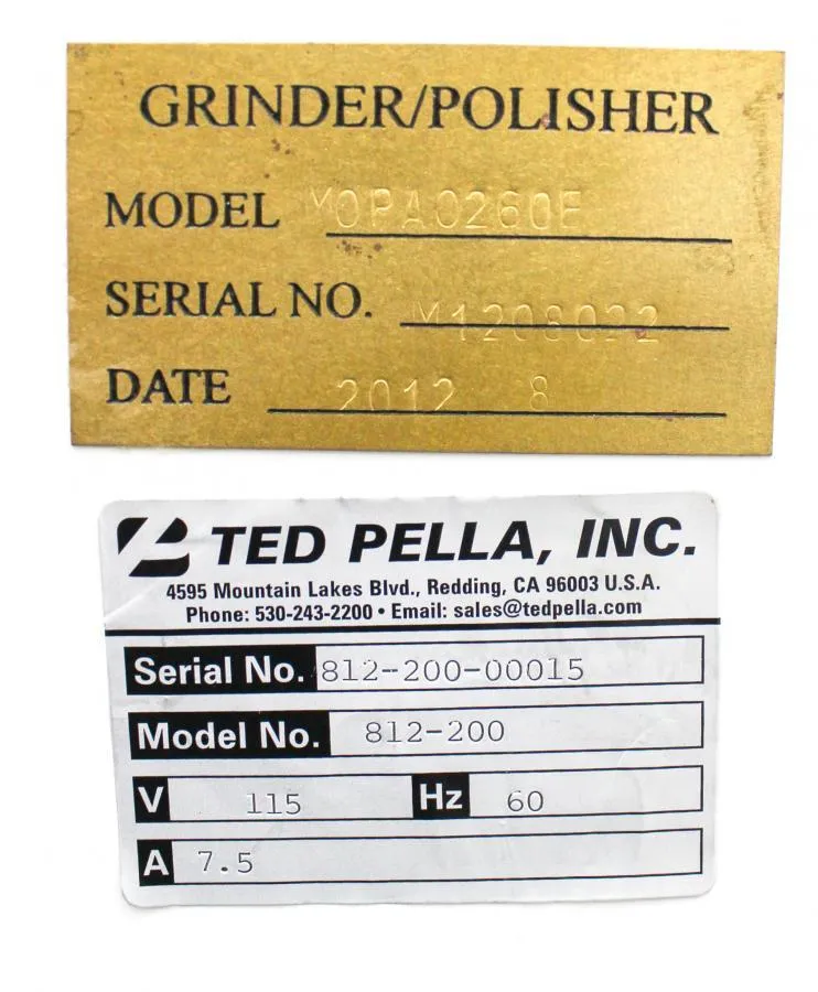 TED PELLA Dual Grinder Polisher MoPao 260E / 812-200