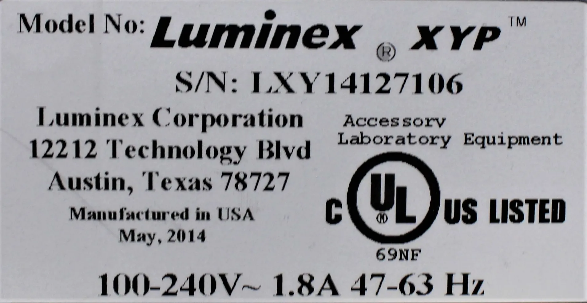 Luminex 200 Cell Analyzer - Luminex 200 System, Class 2 Used with 30-Day Warranty