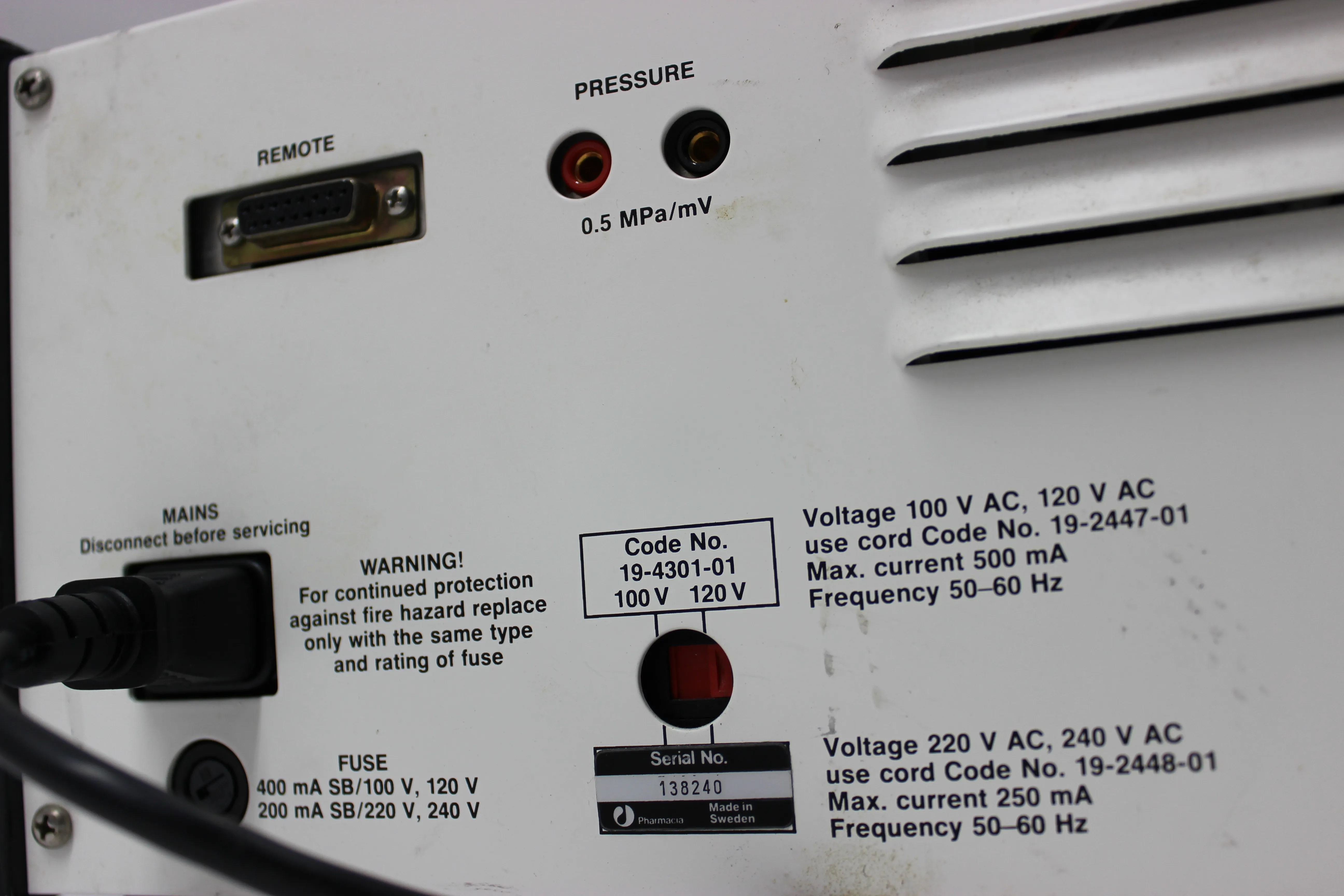 Pharmacia Pump P-500 Laboratory Pump for Liquid Chromatography