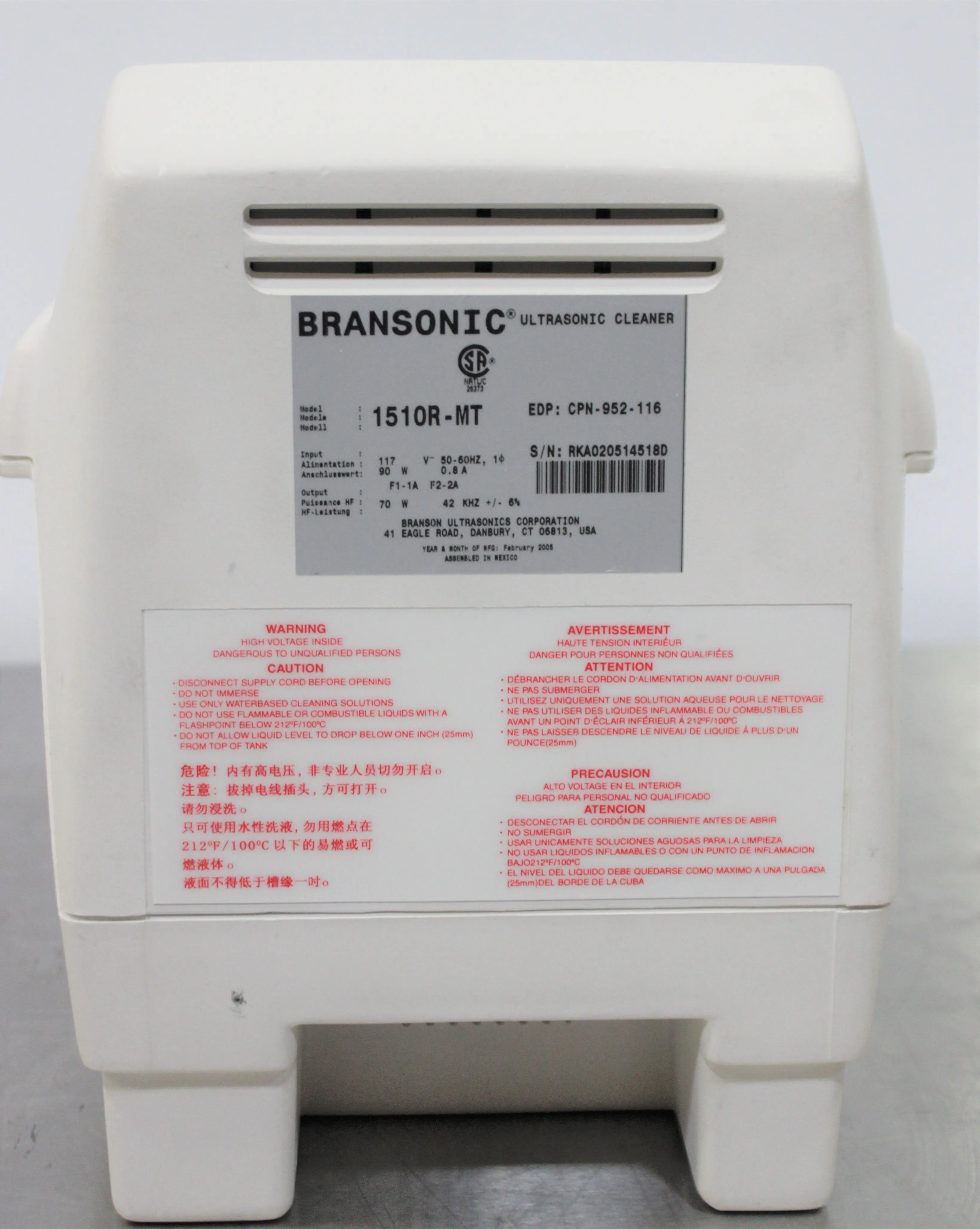 Branson 1510R-MT Ultrasonic Cleaning Bath