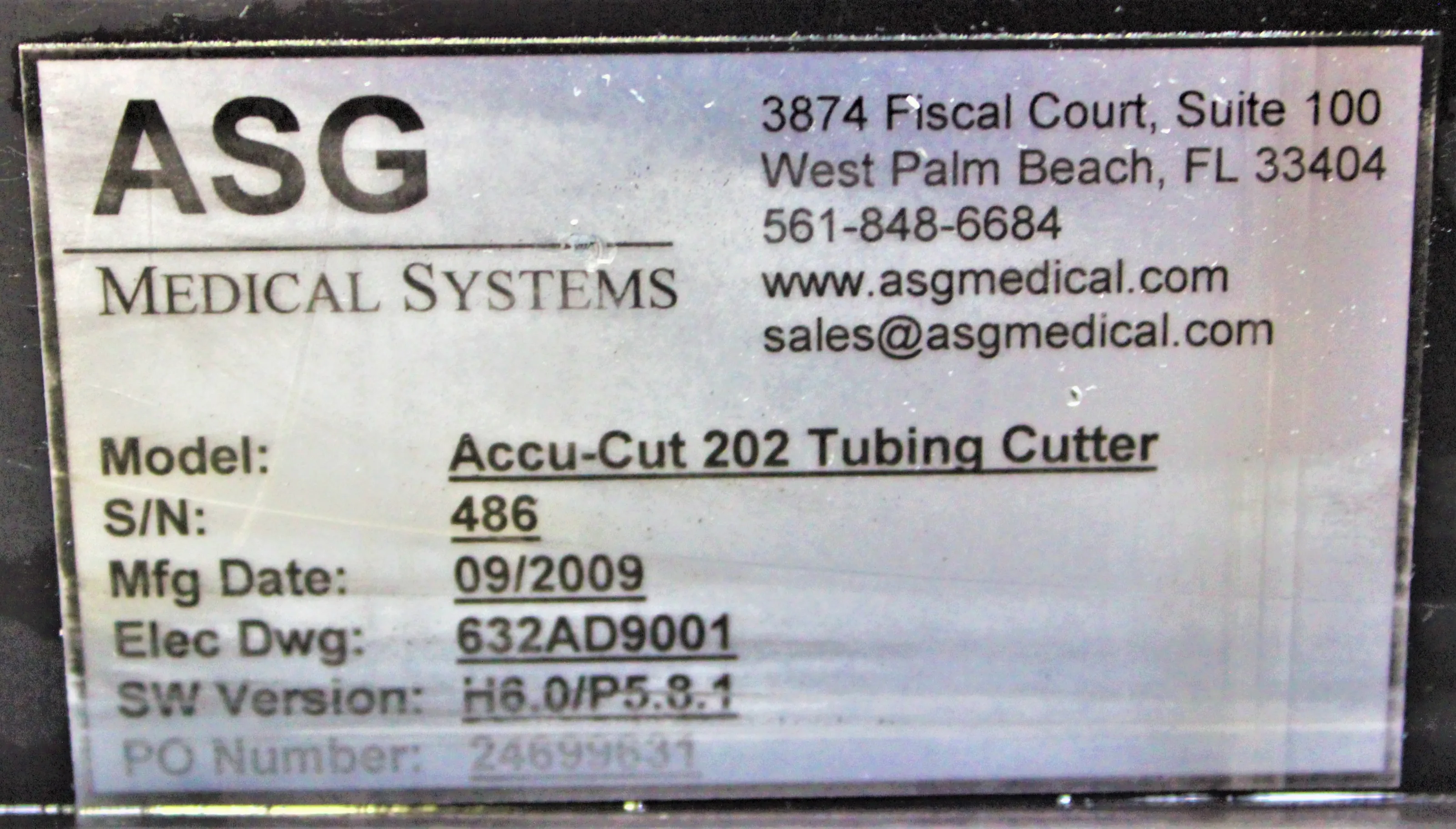 ASG Medical Systems Accu-Cut 202 Tubing Cutter