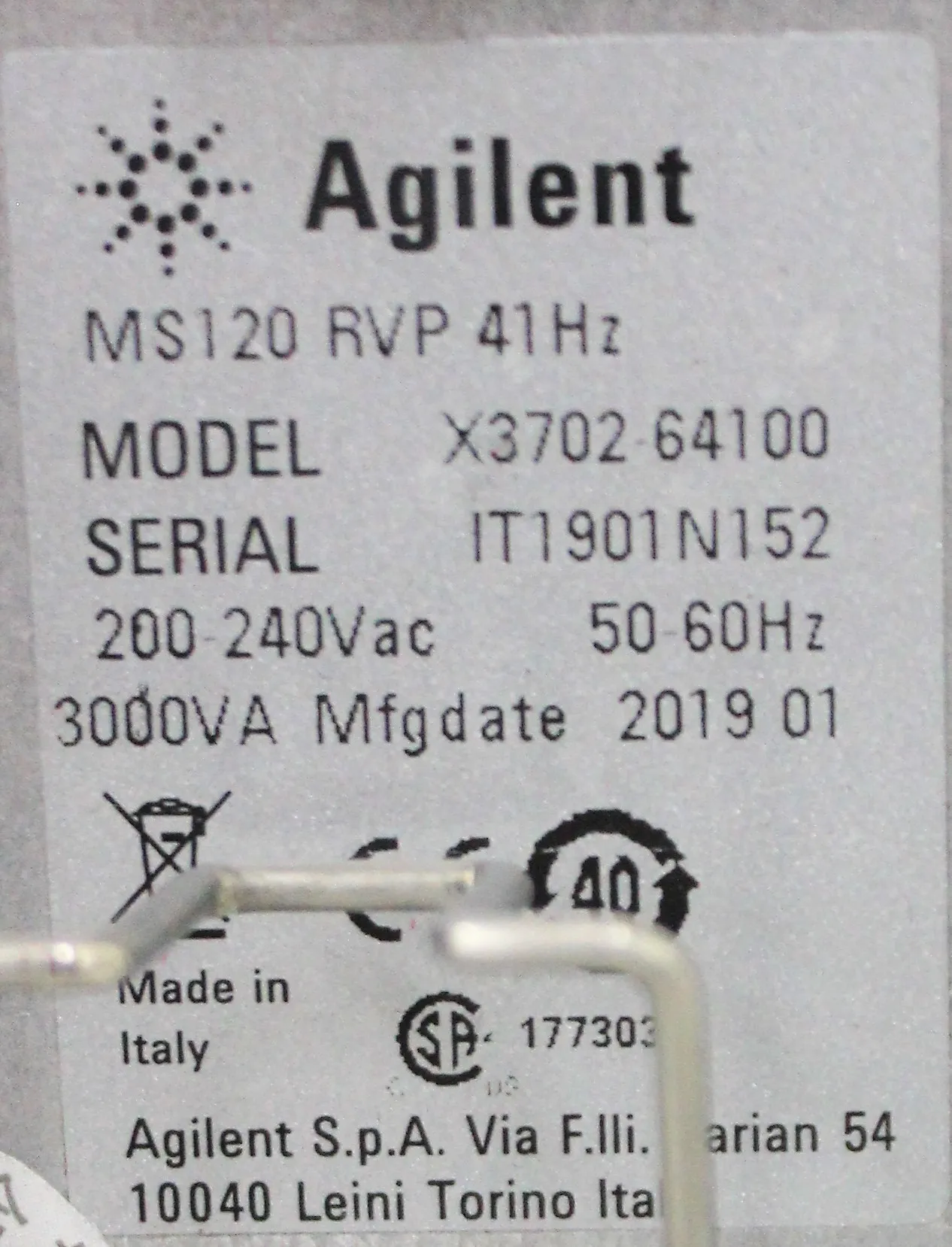 Agilent MS120 Vacuum Pump