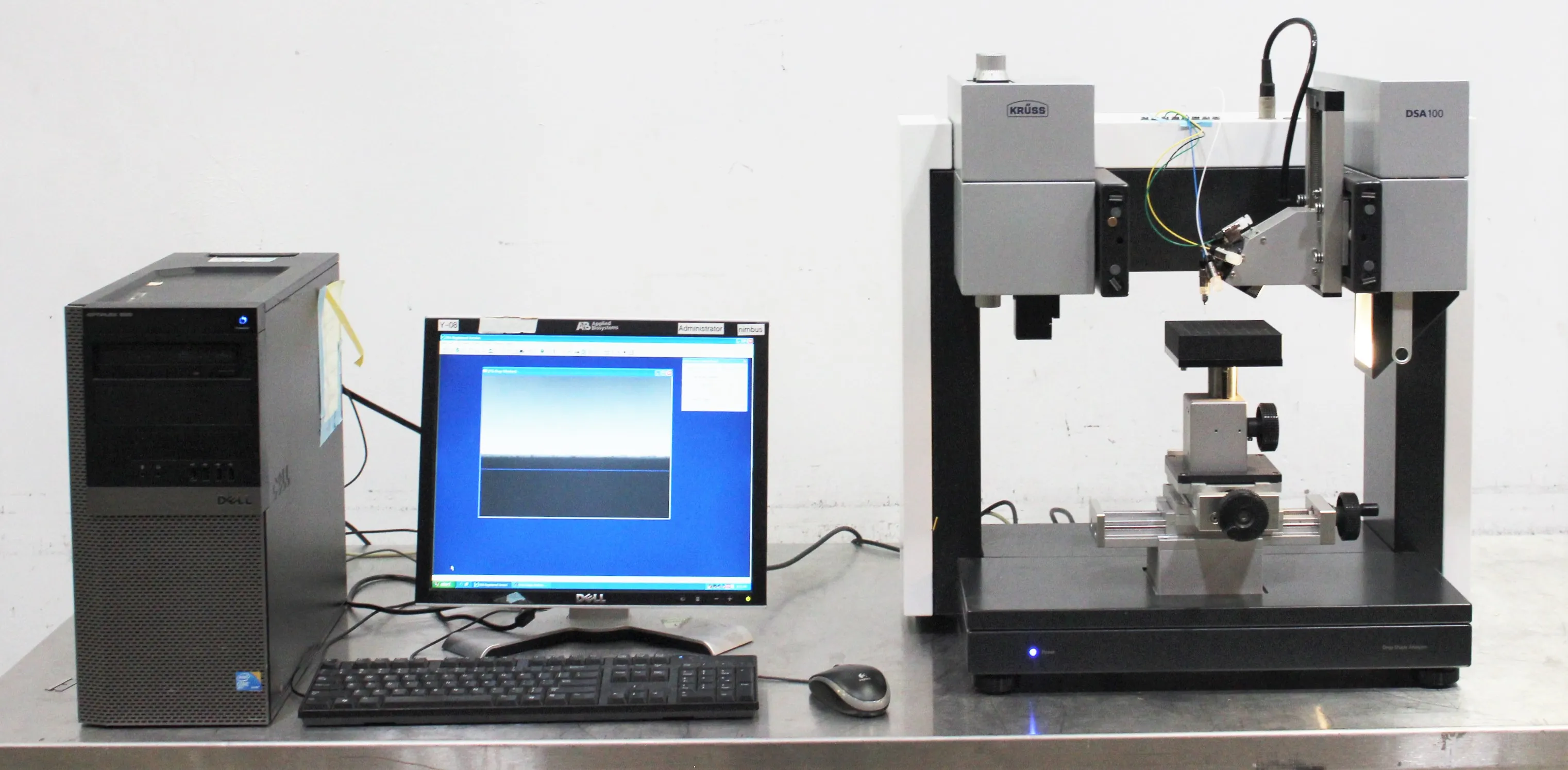 Kruss DSA100 Laboratory Contact Angle Measuring Instrument with Computer and DSA Version 1.91.0.2 Software