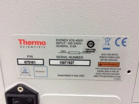 Thermo Fisher Dionex ICS-4000 Capillary HPIC - Used Laboratory Accessory