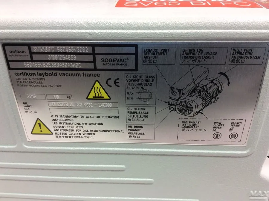 Sogevac SV65 BI FC Vacuum Pump - Used