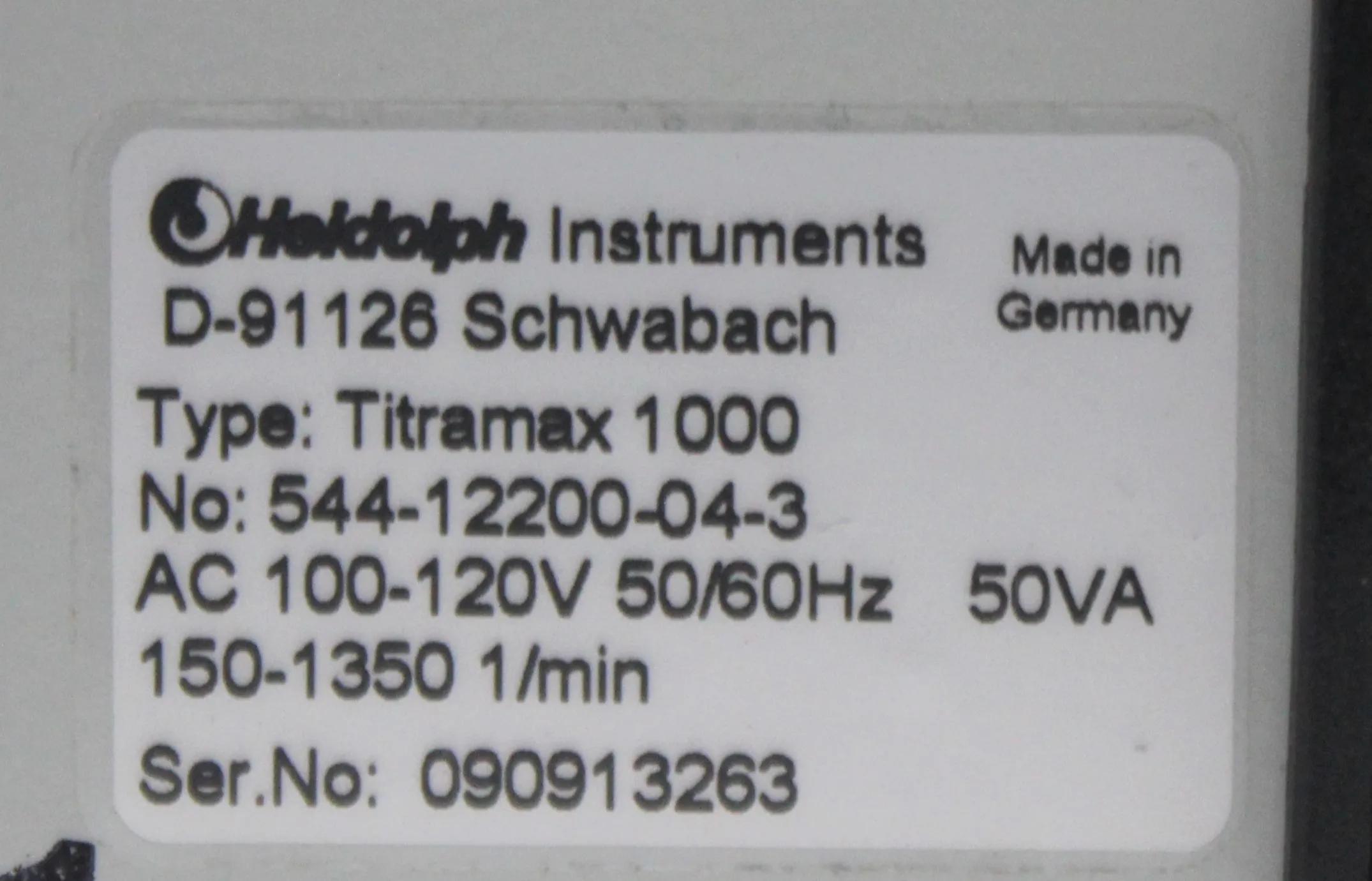 Heidolph Titramax 1000 Vortexer / Rotator / Shaker - Used Laboratory Equipment