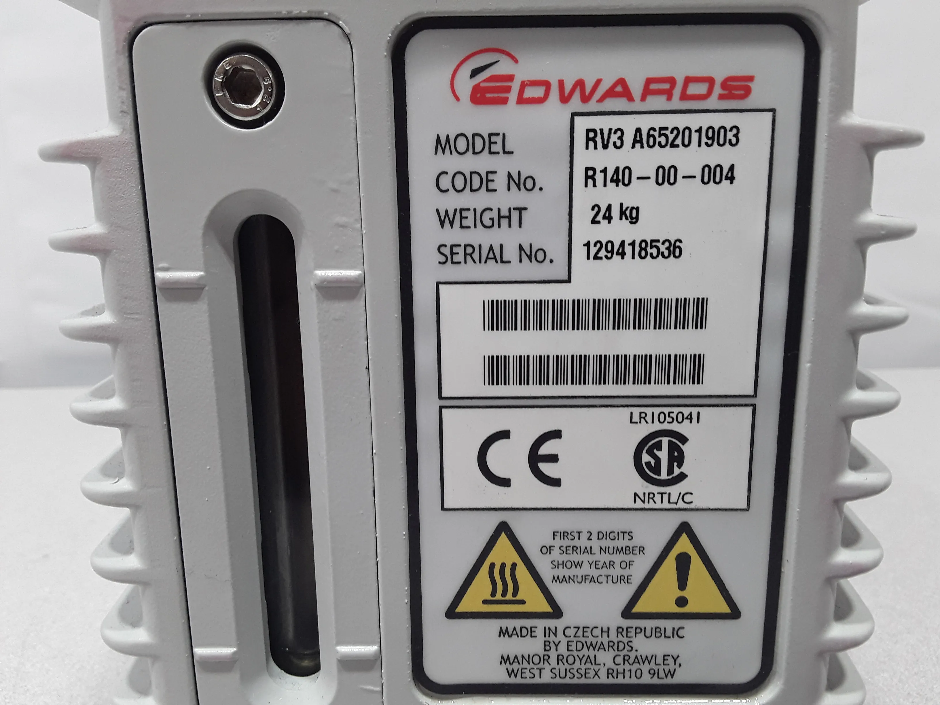 Edwards RV3 Rotary Stage Dual Stage Vacuum Pump